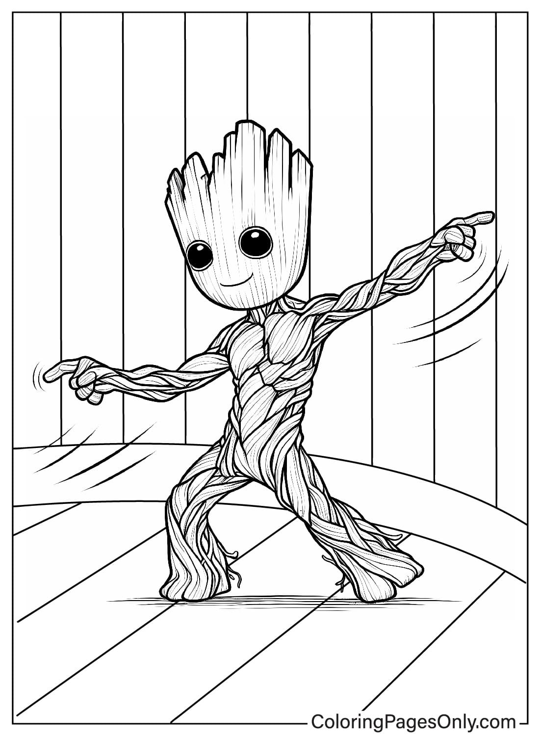 Groot Coloring Sheet for Kids from Groot