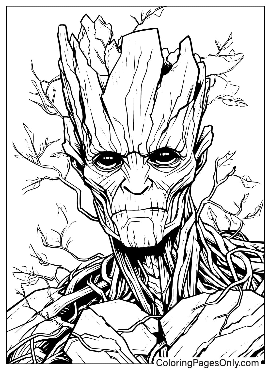 Groot Coloring Sheet from Groot
