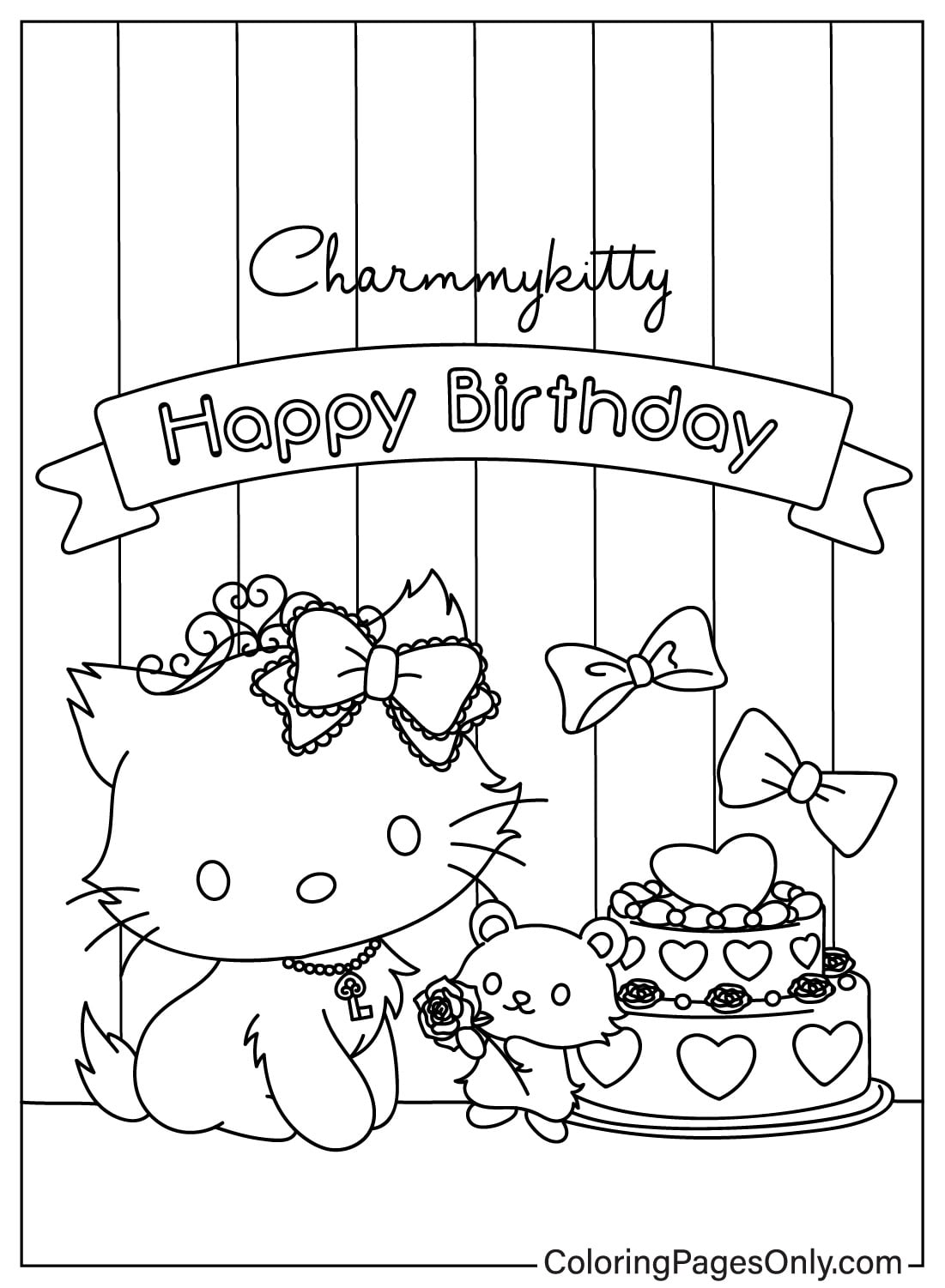 Feliz cumpleaños Charmmy Kitty para colorear de Charmmy Kitty