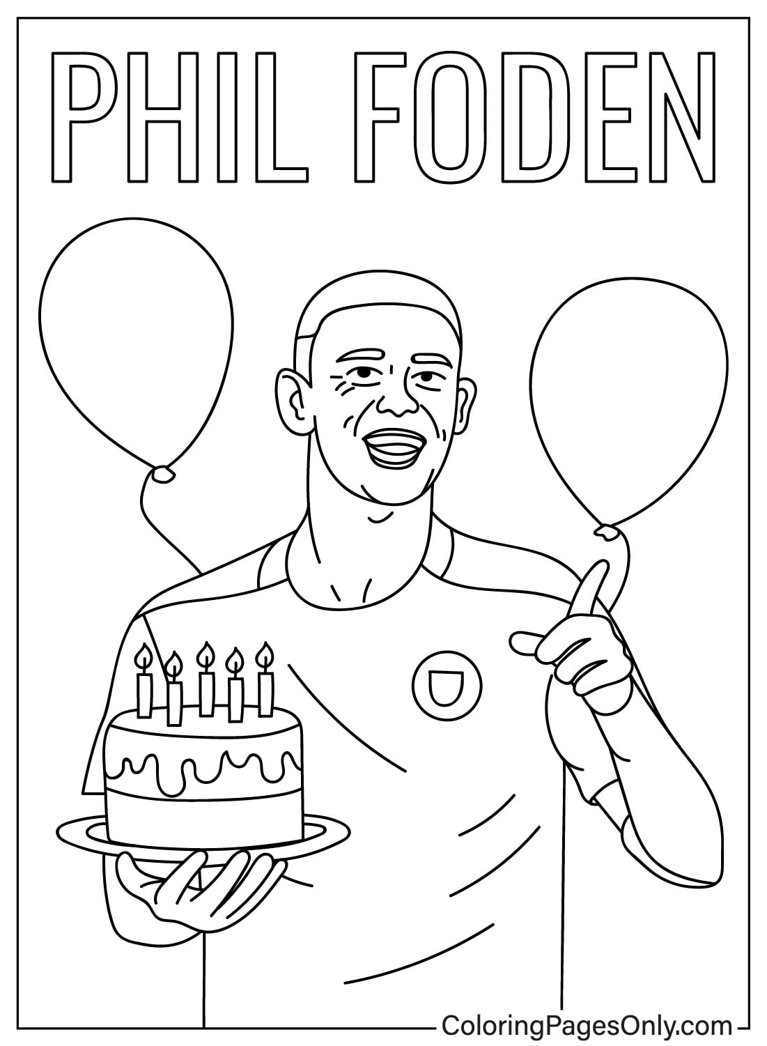 Happy Birthday Phil Foden Coloring Page from Phil Foden
