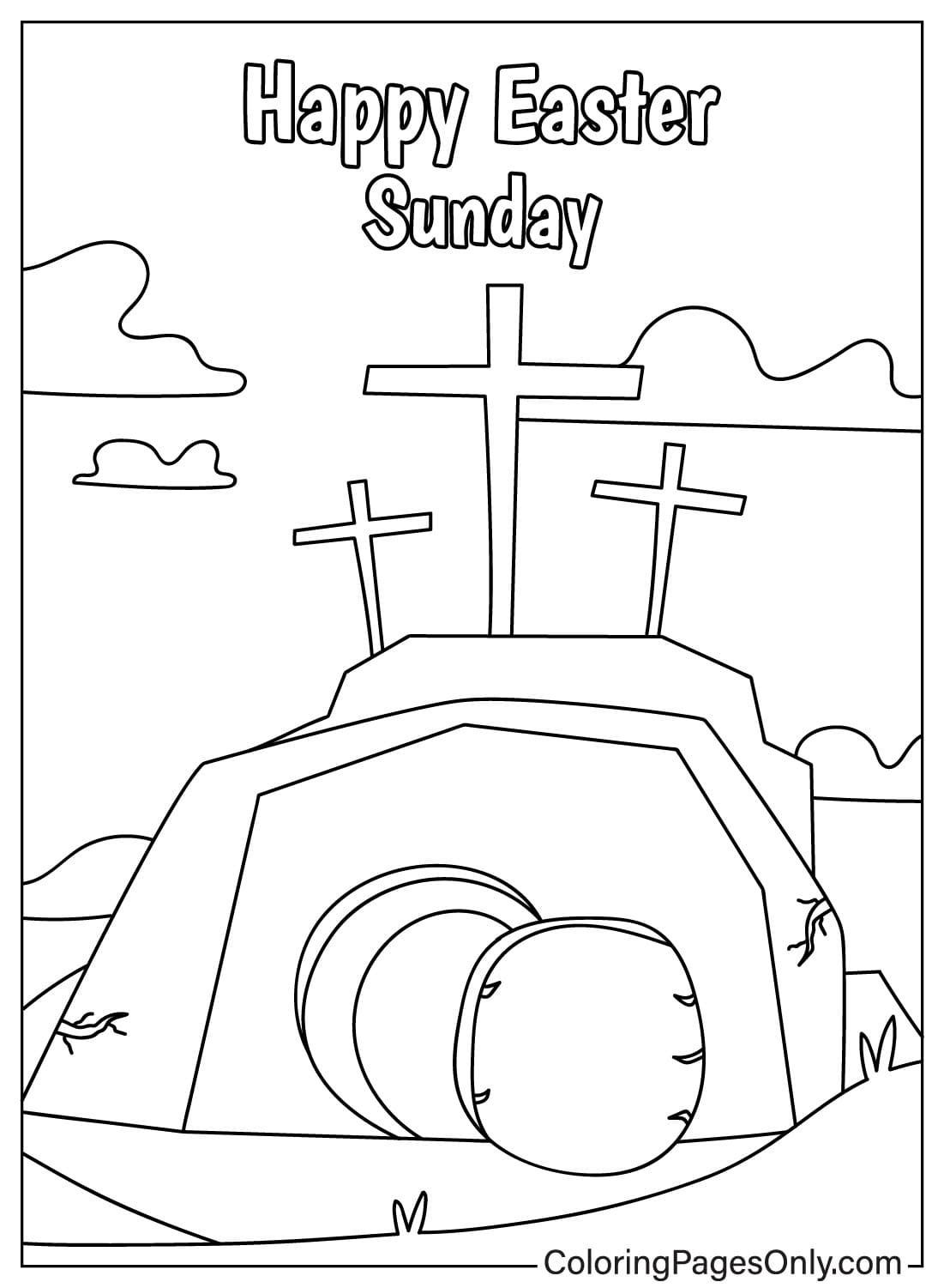 Joyeux dimanche de Pâques à colorier de Pâques religieuse