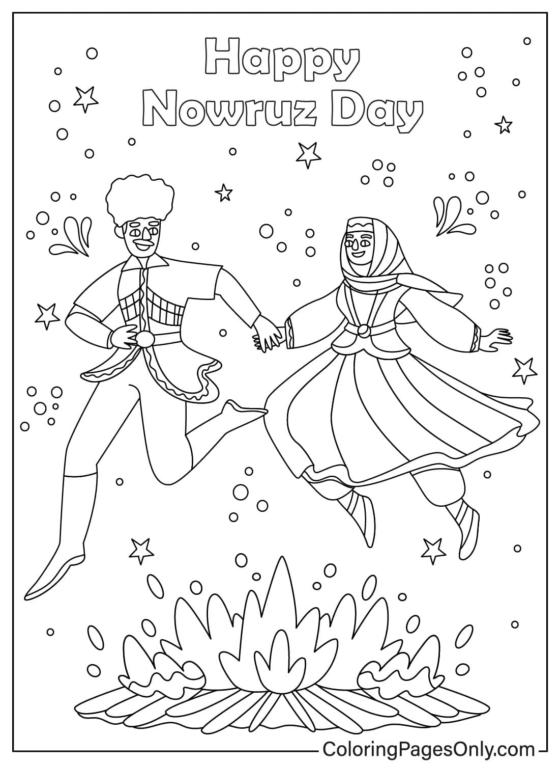 Happy Nowruz Day Coloring Page from International Nowruz Day