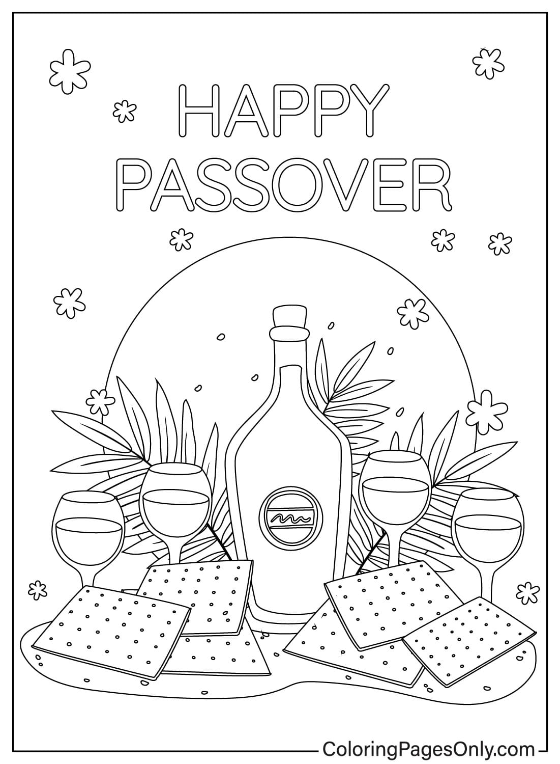 Happy Passover Coloring Page for Kids from Passover