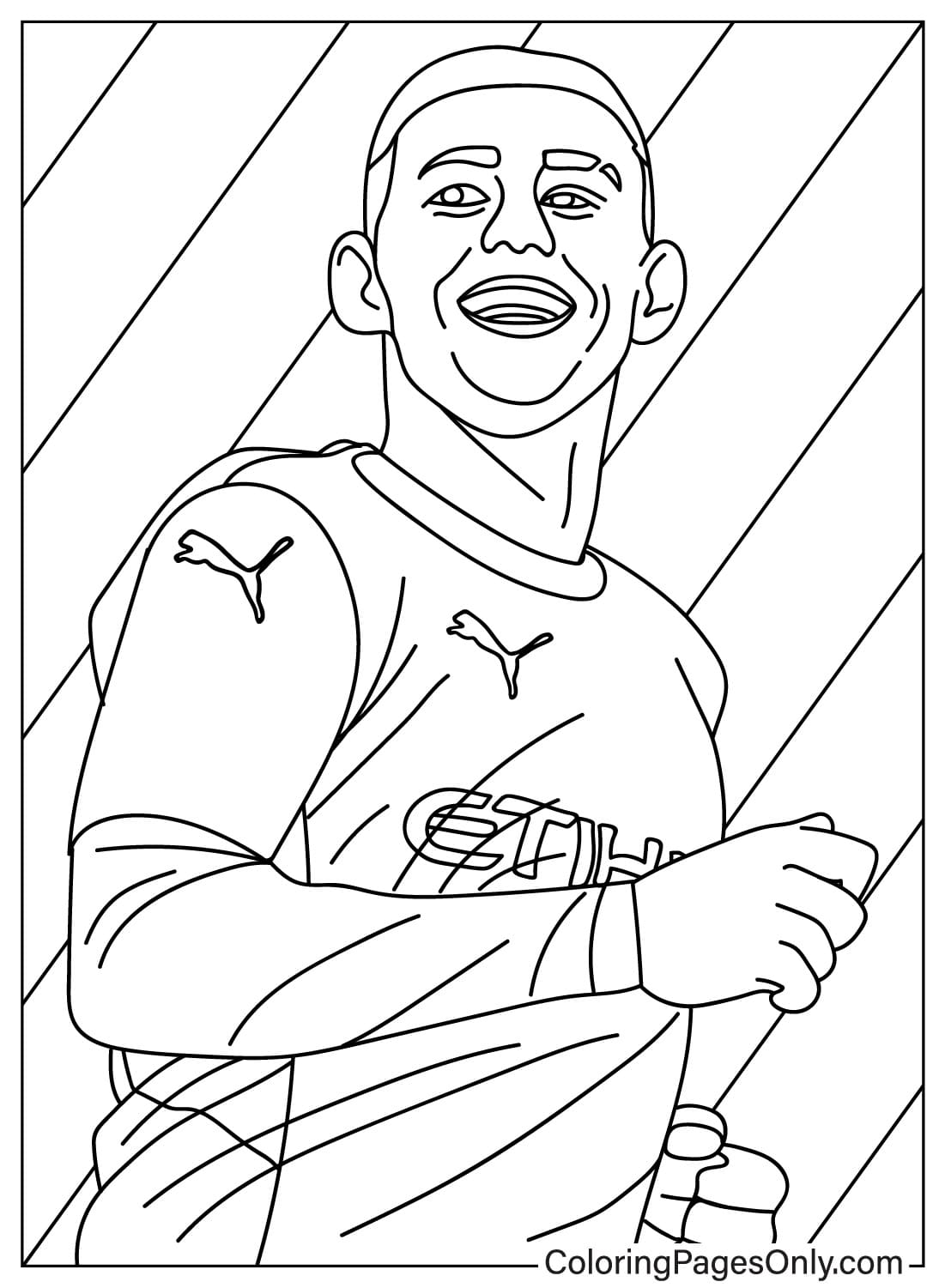 Happy Phil Foden Coloring Page from Phil Foden