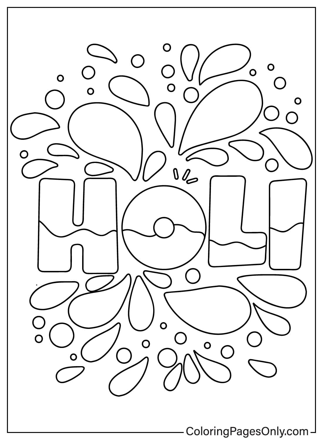 Holi Coloring Page to Print from Holi