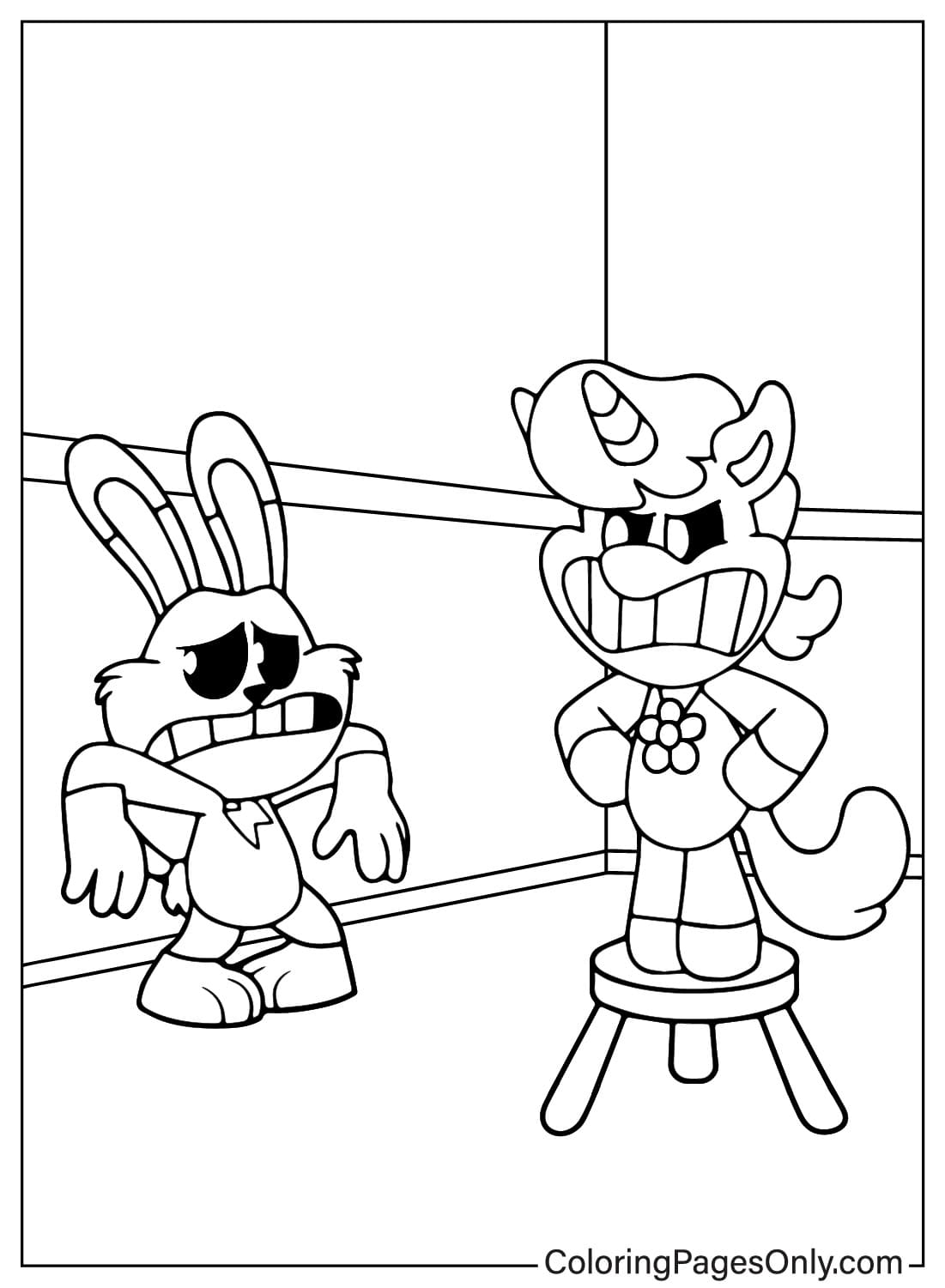 Hoppy Hopscotch, página para colorir CraftyCorn de Smiling Critters