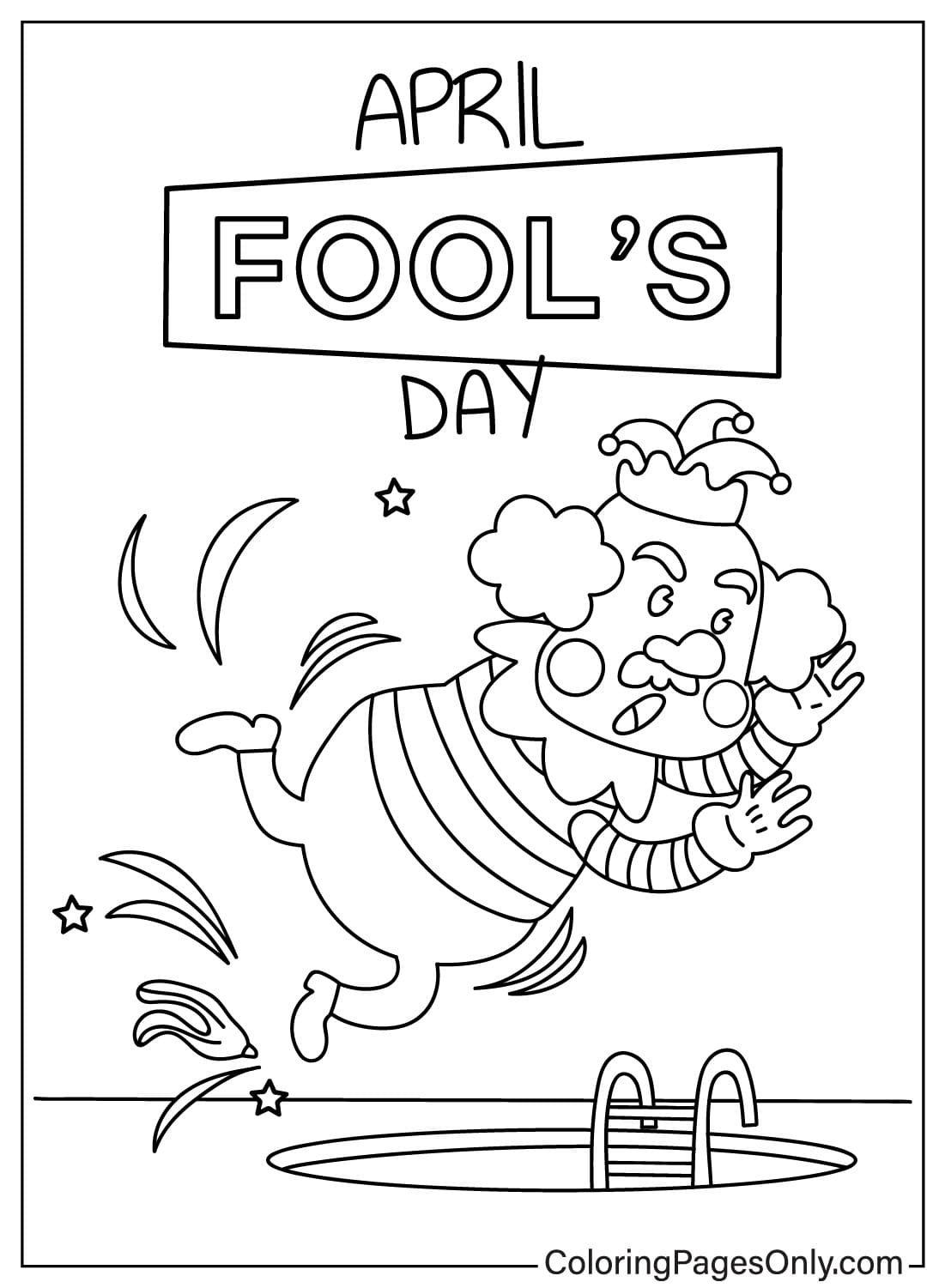Afbeeldingen April Fool's Day kleurplaat van April Fool's Day