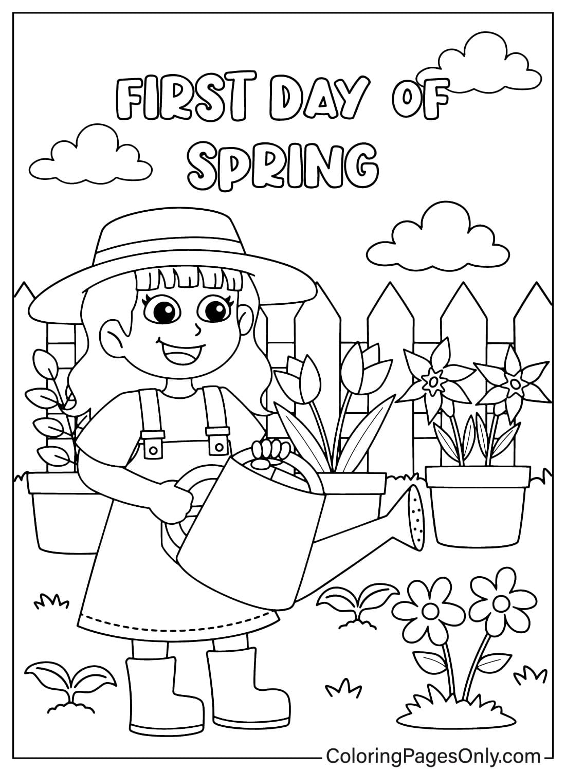 Imágenes Primer día de primavera Página para colorear de Primer día de primavera