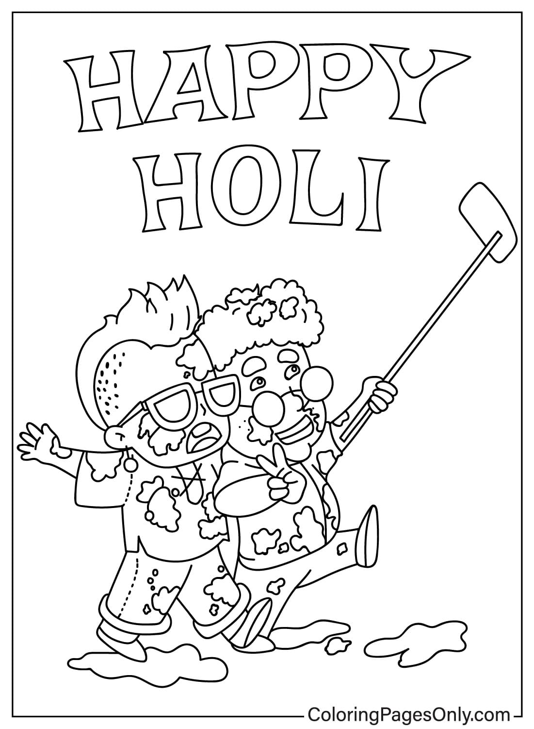Images Holi Coloring Page from Holi