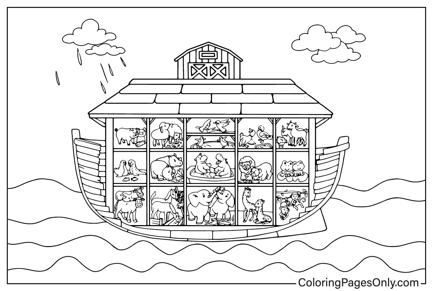 Afbeeldingen Ark van Noach kleurplaat van de Ark van Noach