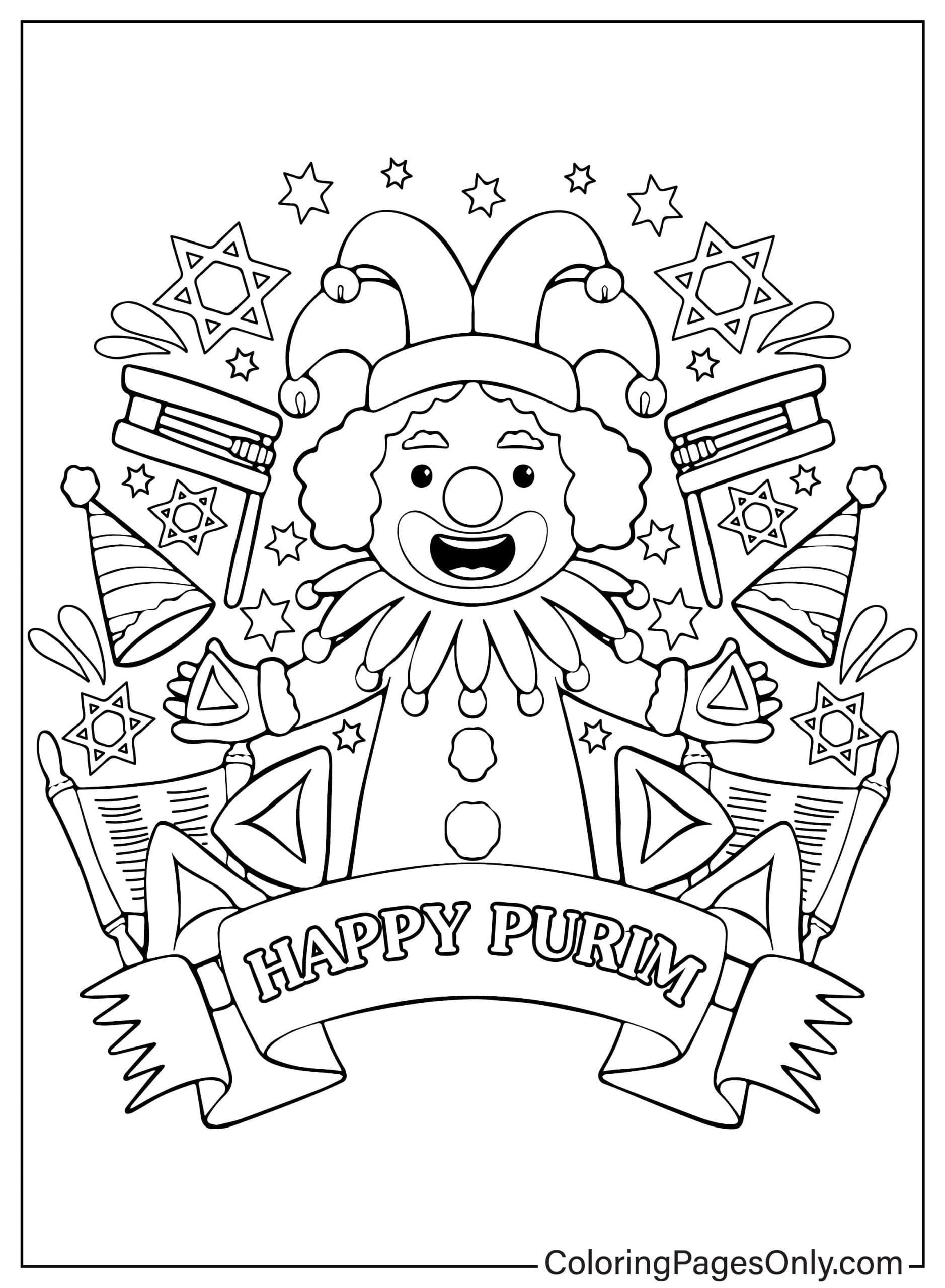 Imagens Purim para colorir de Purim