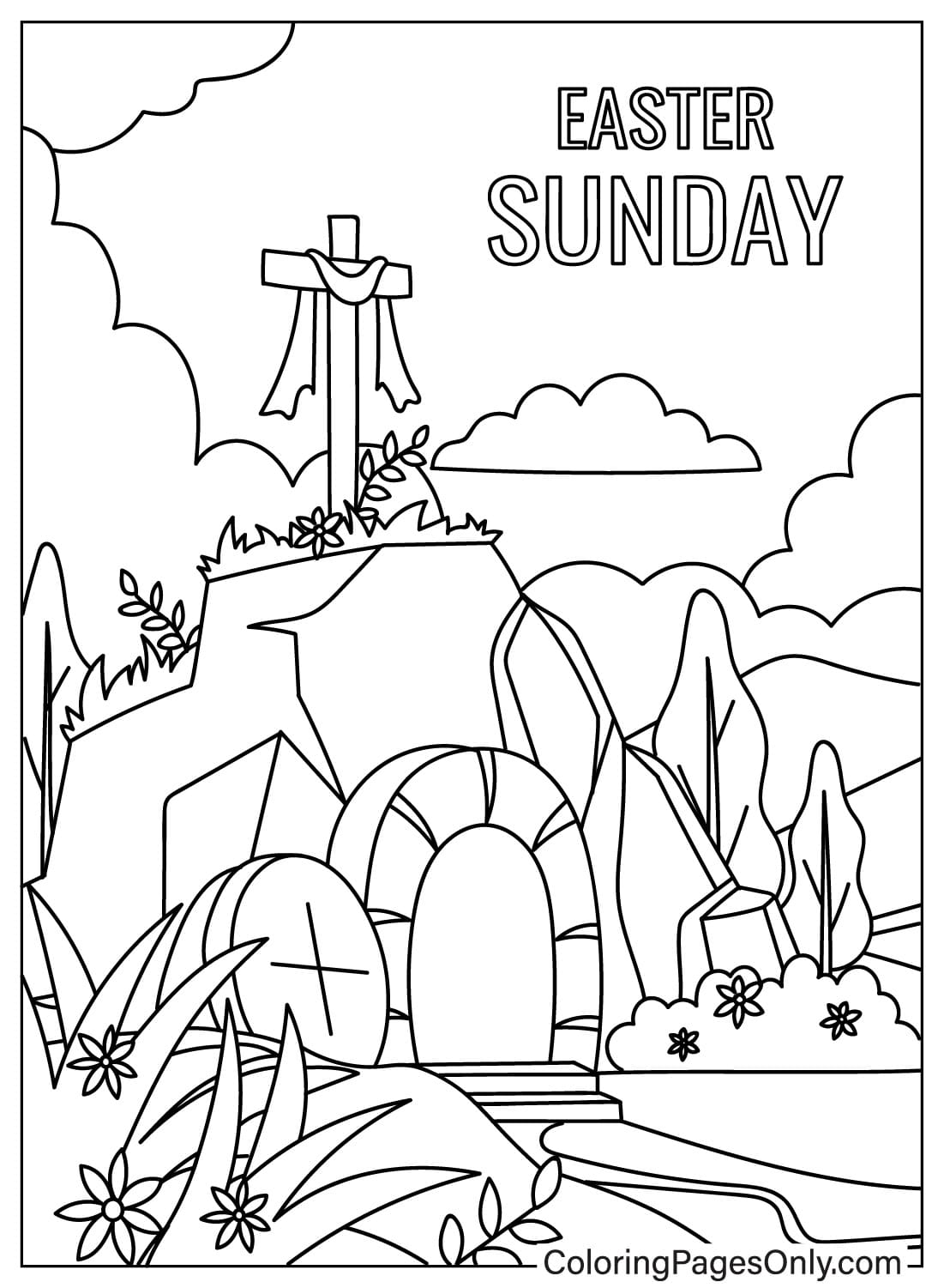 Afbeeldingen Religieuze Pasen Kleurplaat van Religieus Pasen