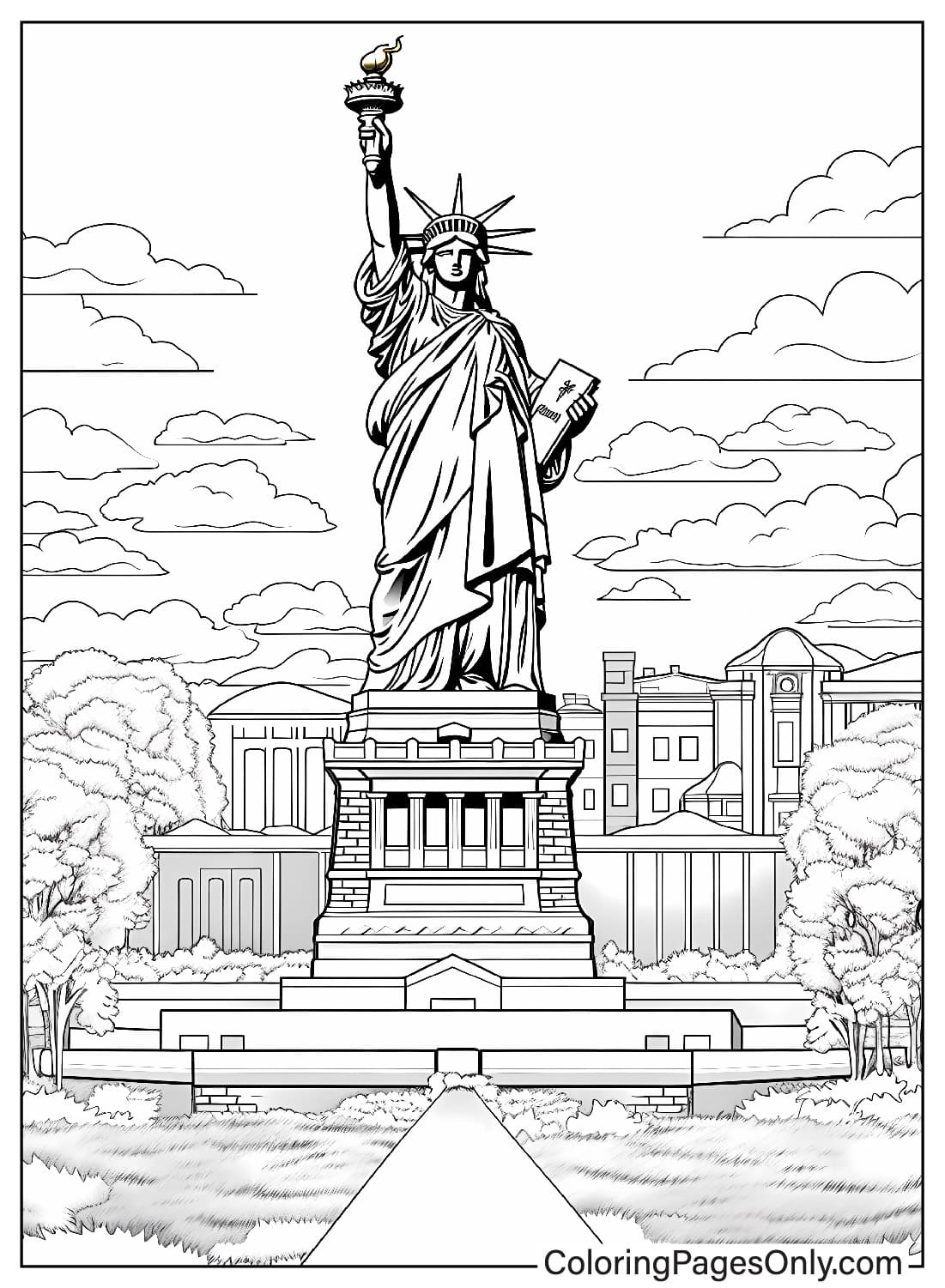Immagini della statua della libertà da colorare