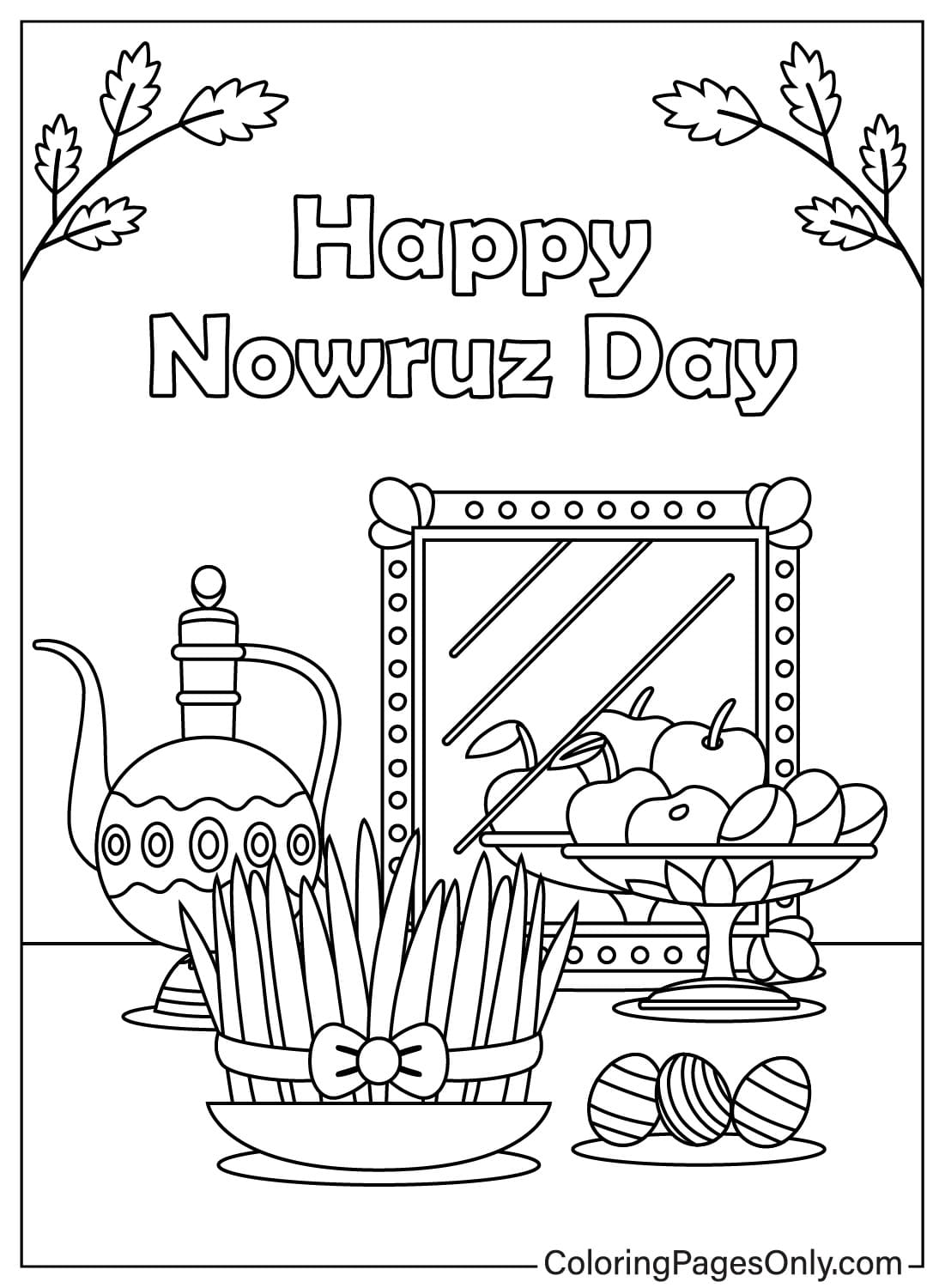 Ausmalbild zum Internationalen Nowruz-Tag vom Internationalen Nowruz-Tag