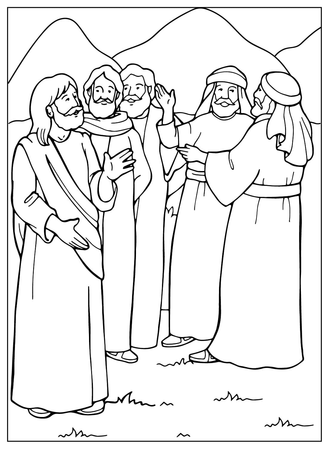 Jesus escolhe seus primeiros discípulos para colorir de Jesus