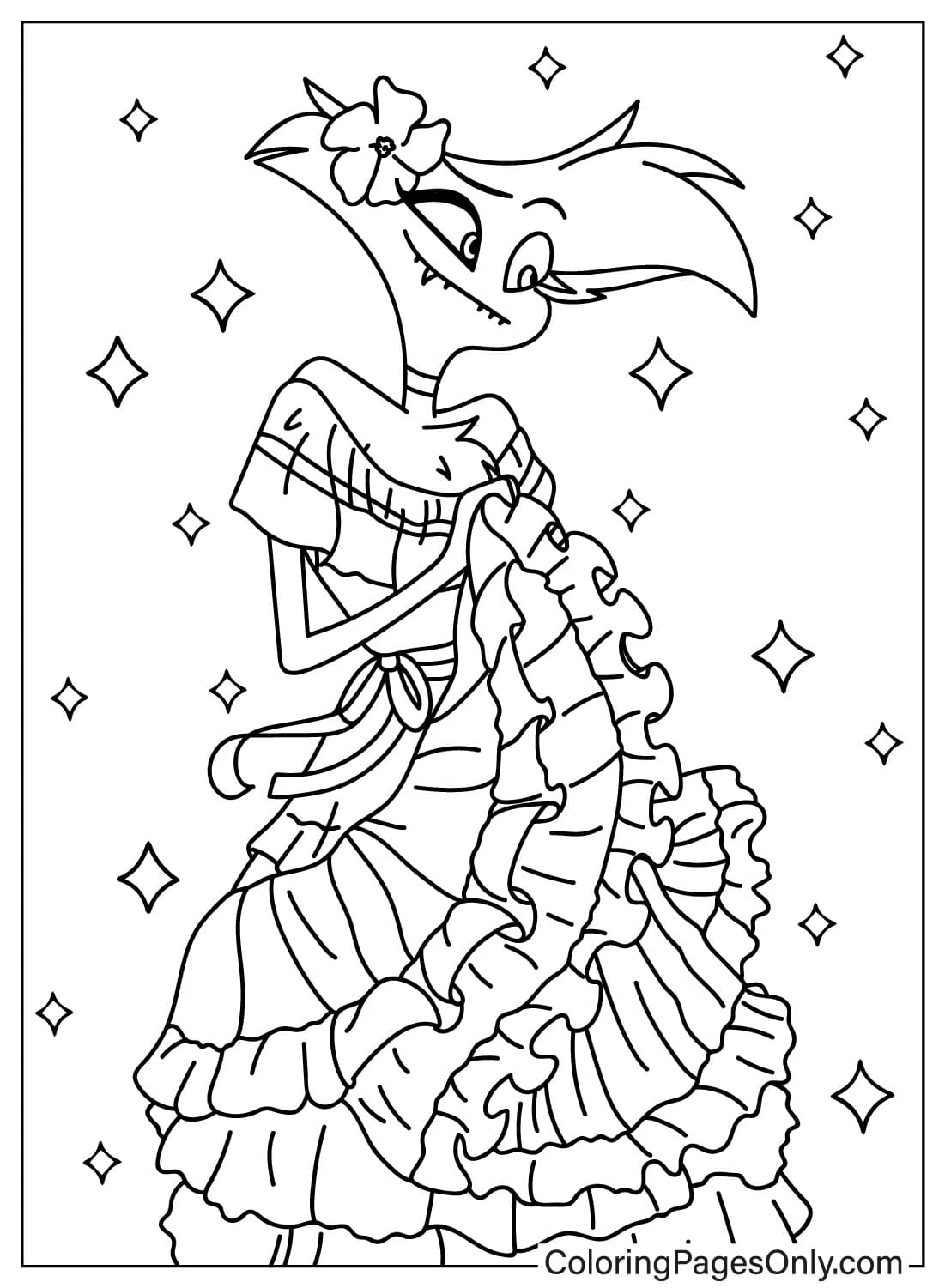 Kawaii Angel Dust Coloring Page from Angel Dust