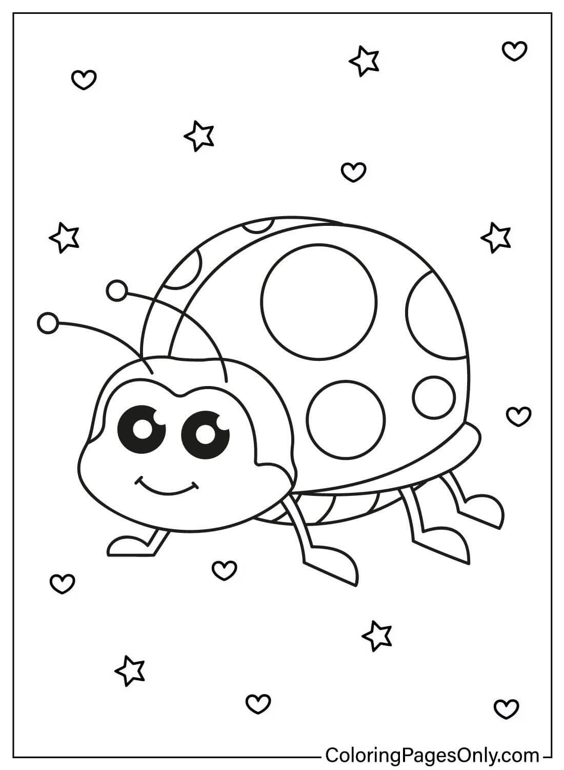 Página para colorear del contorno de Mariquita de Ladybug
