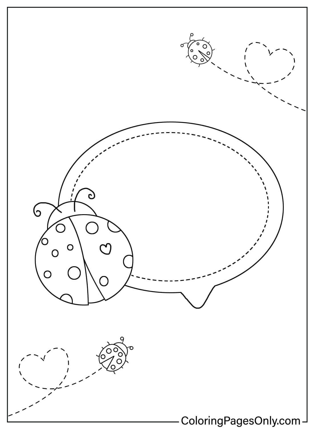 Ladybug Speech Bubble Coloring Page from Ladybug