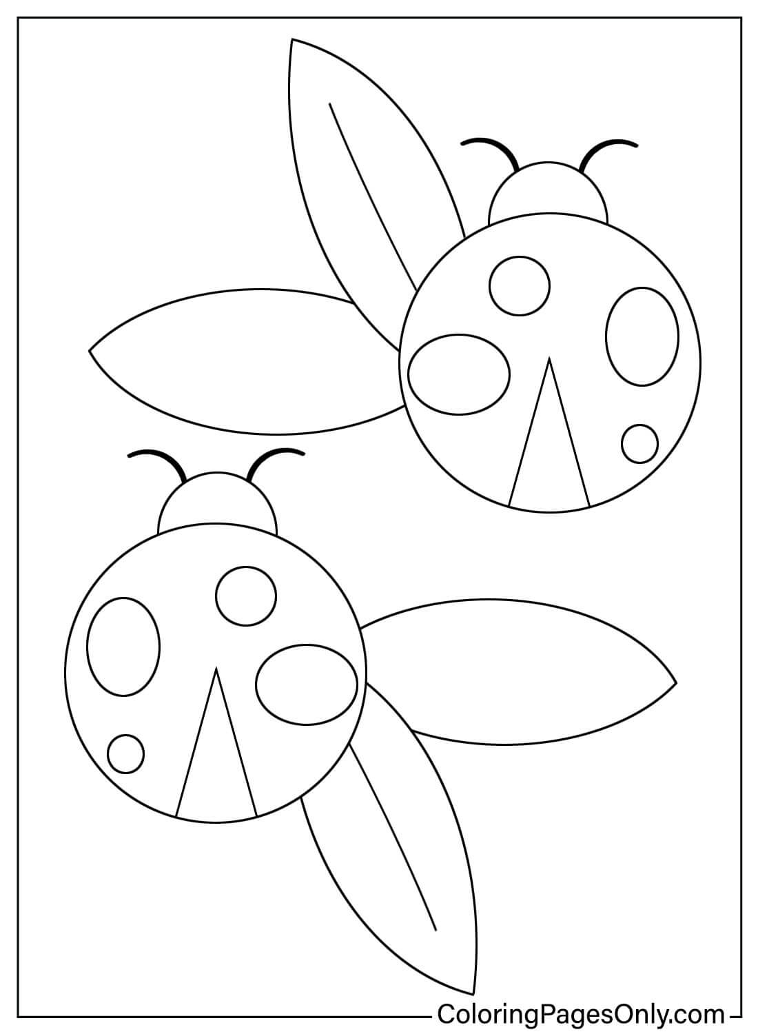 Pagina da colorare con adesivi coccinella di Ladybug