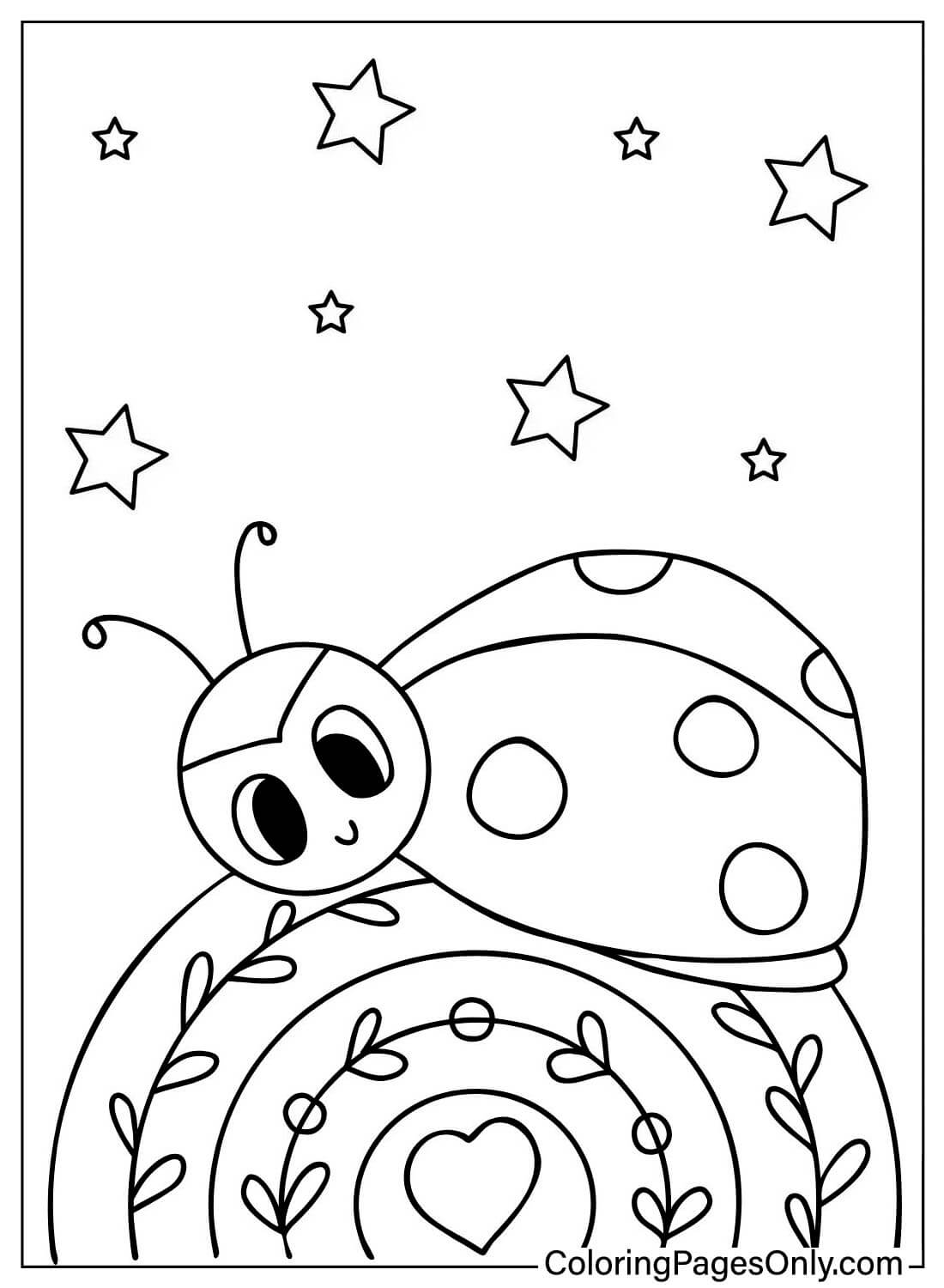 Página para colorear de Mariquita en el arcoíris de Ladybug