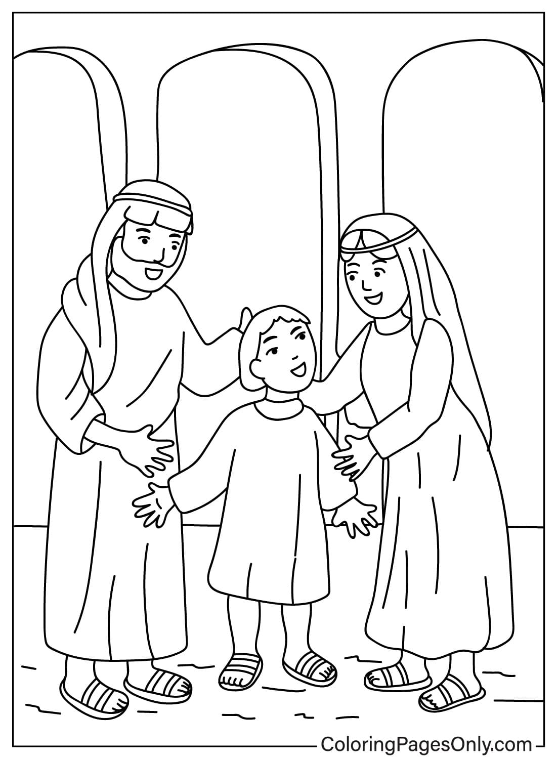 Maria und der heilige Josef finden Jesus im Tempel von Jesus