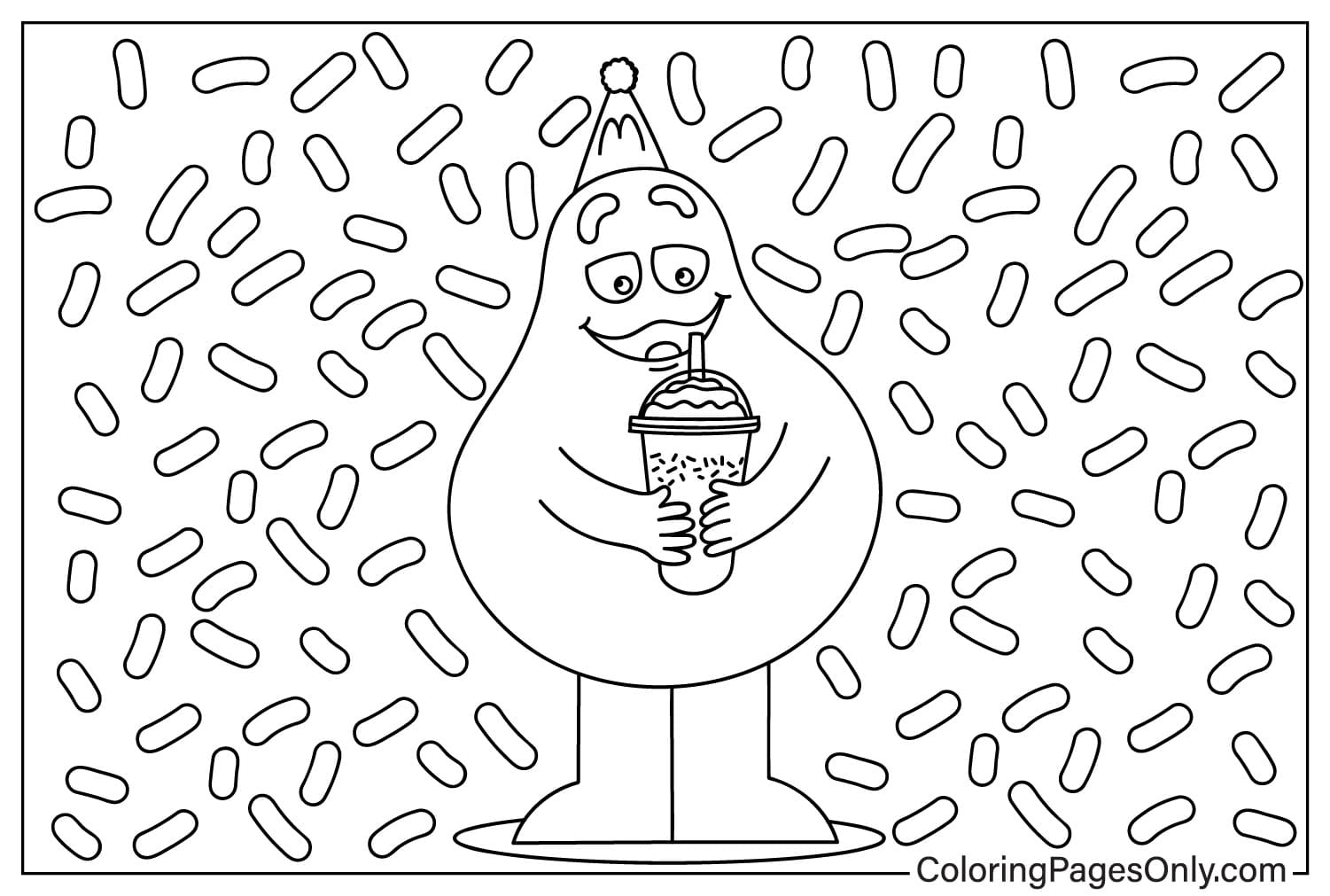 McDonald’s Grimace Fast Food Coloring Sheet from Grimace