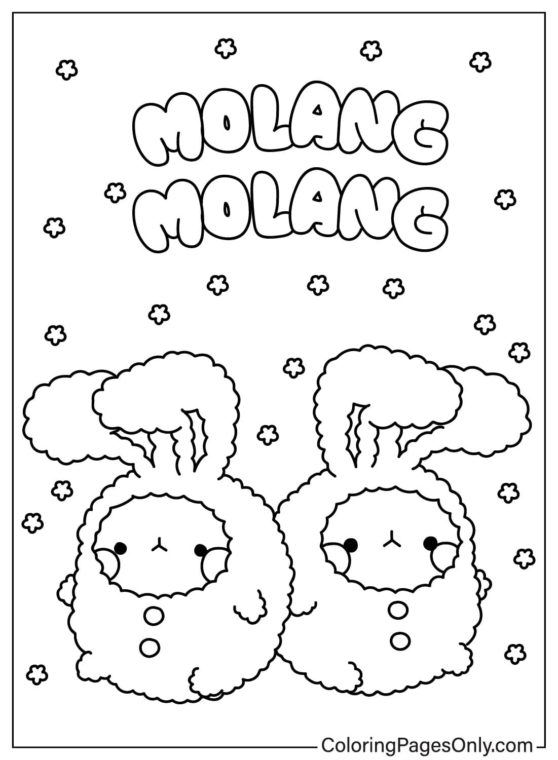 Hoja para colorear Molang para niños de Molang