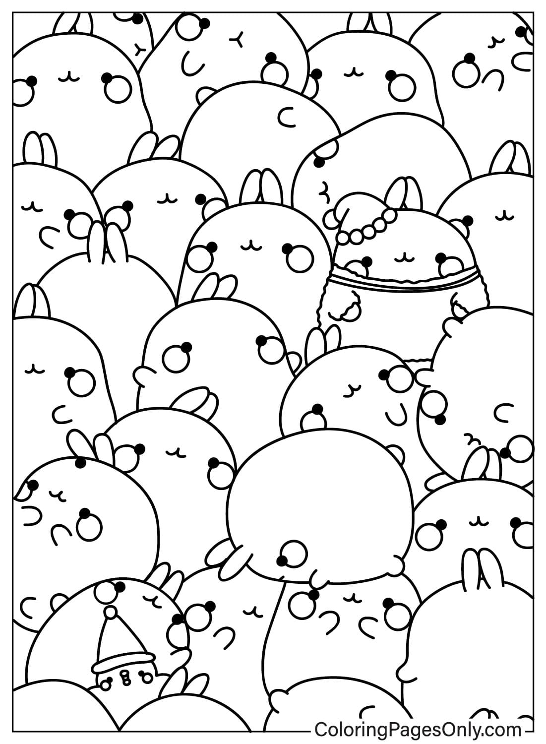 Molang Merry Christmas Coloring Page from Molang
