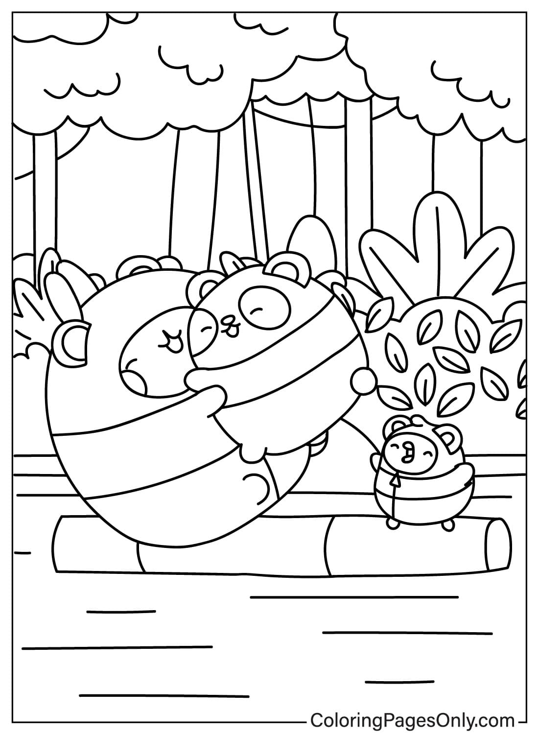 Molang and Piu Piu Coloring Page for Kids from Molang