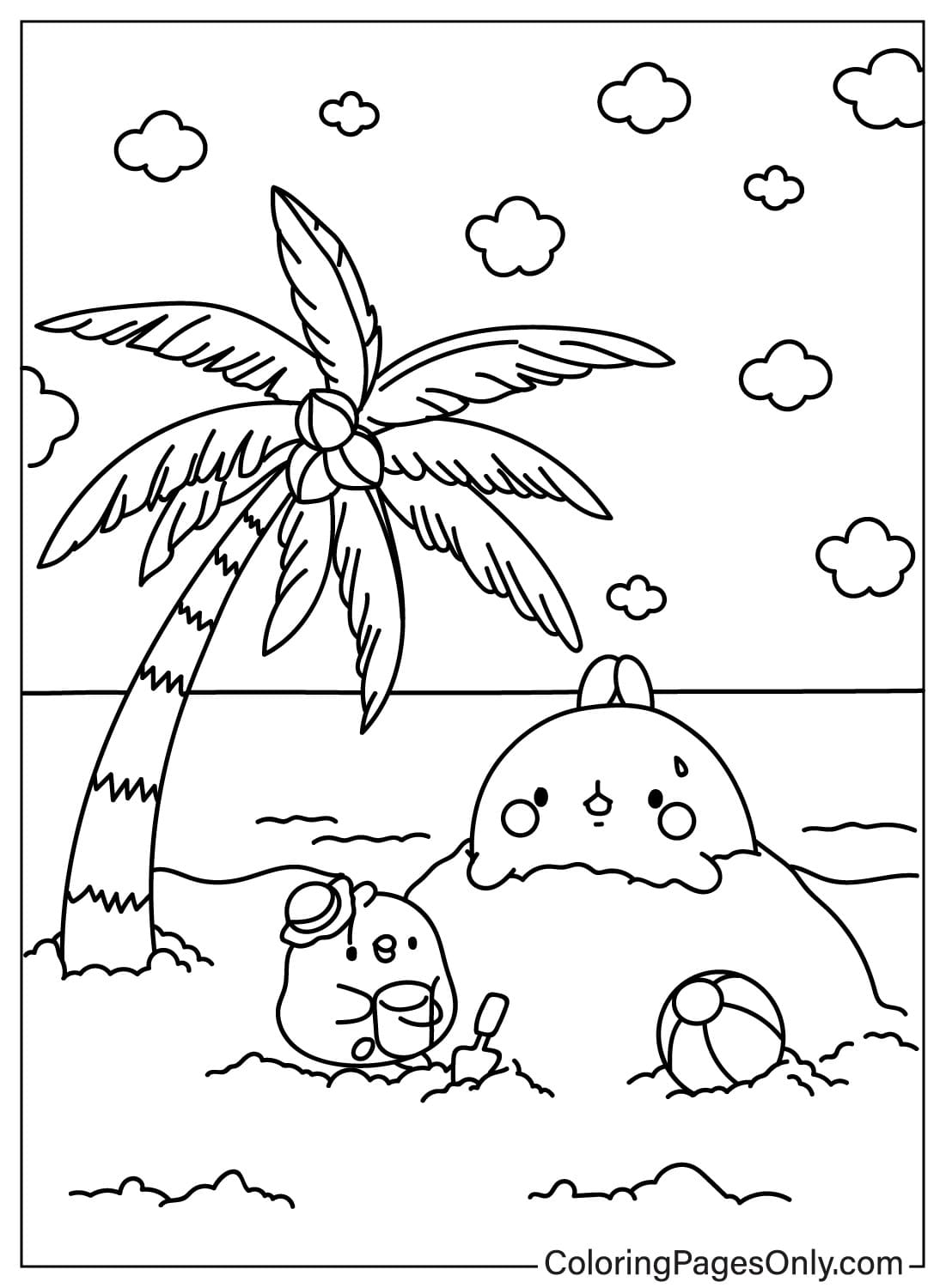Molang and Piu Piu Play Sand in the Sea from Molang