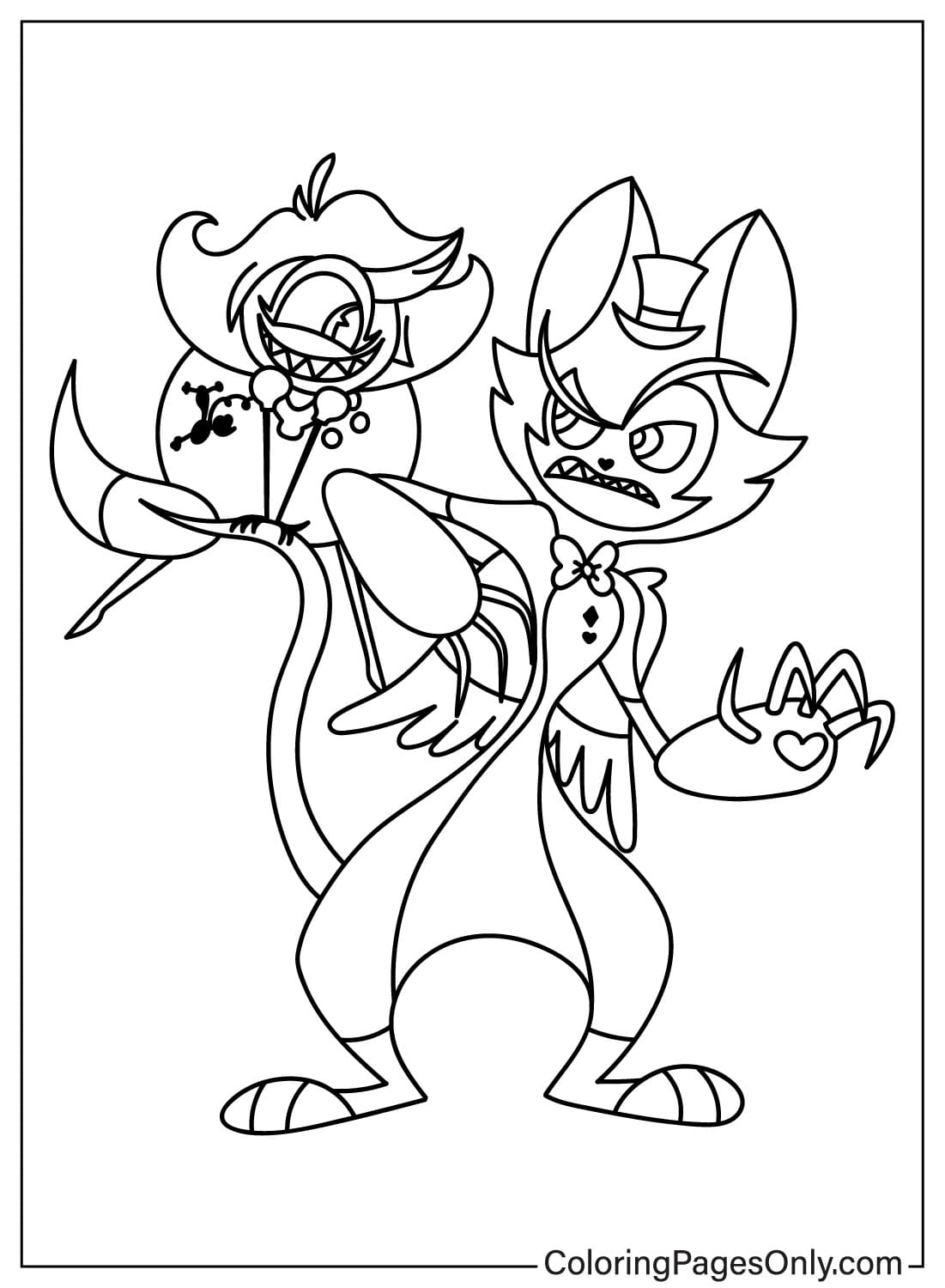 Niffty, Husk Coloring Page from Hazbin Hotel