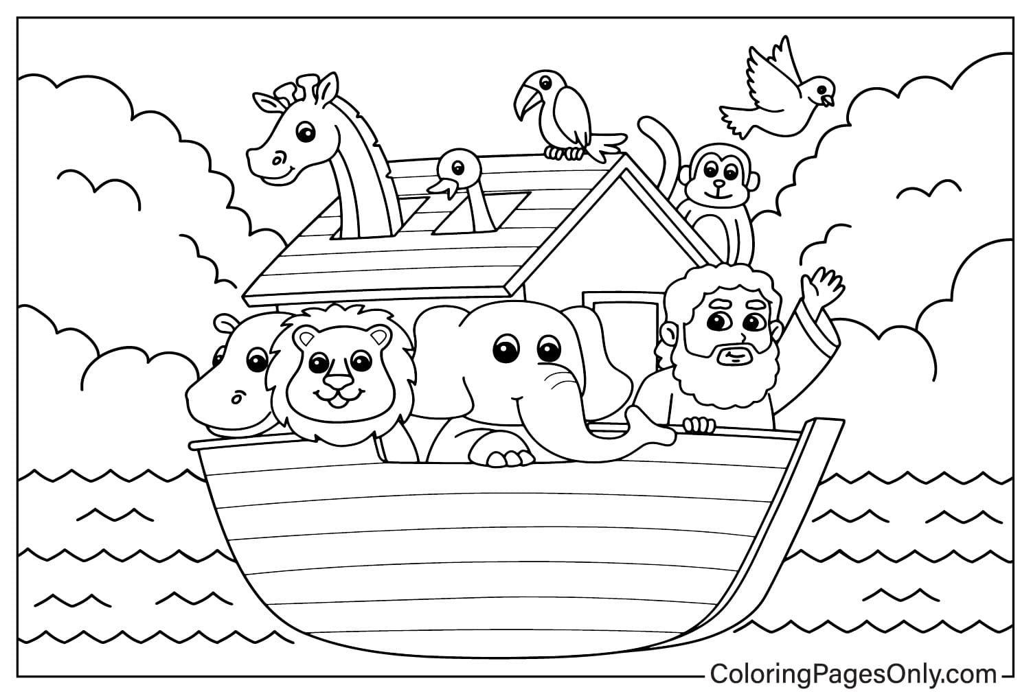 Noah Arche Noe Arca Malvorlage Kleurplaat Colorare Ausmalbild Noahs 