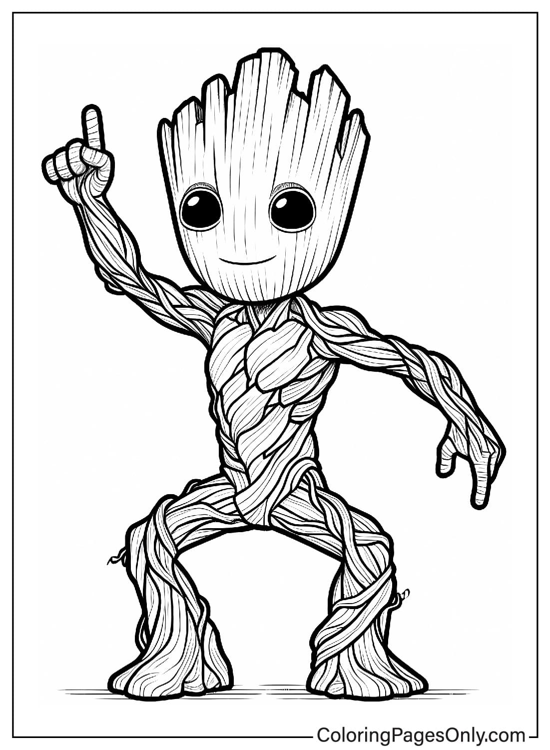 Imagens da página para colorir do Groot do Groot