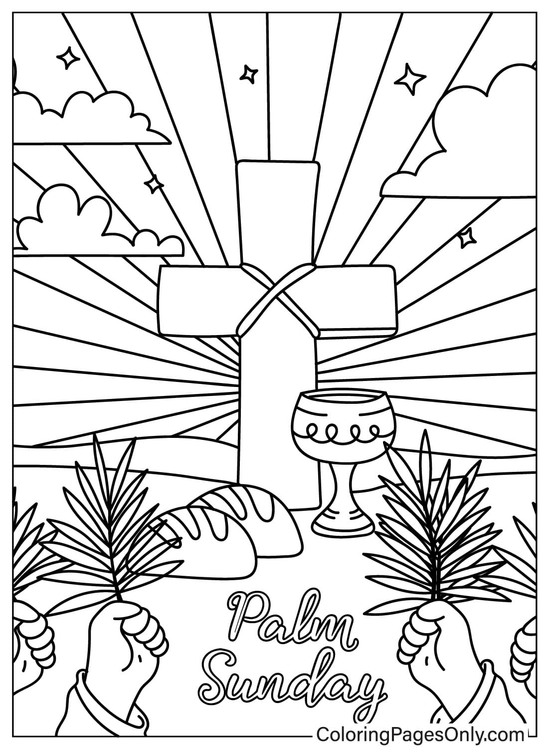 Desenhos para colorir do Domingo de Ramos do Domingo de Ramos