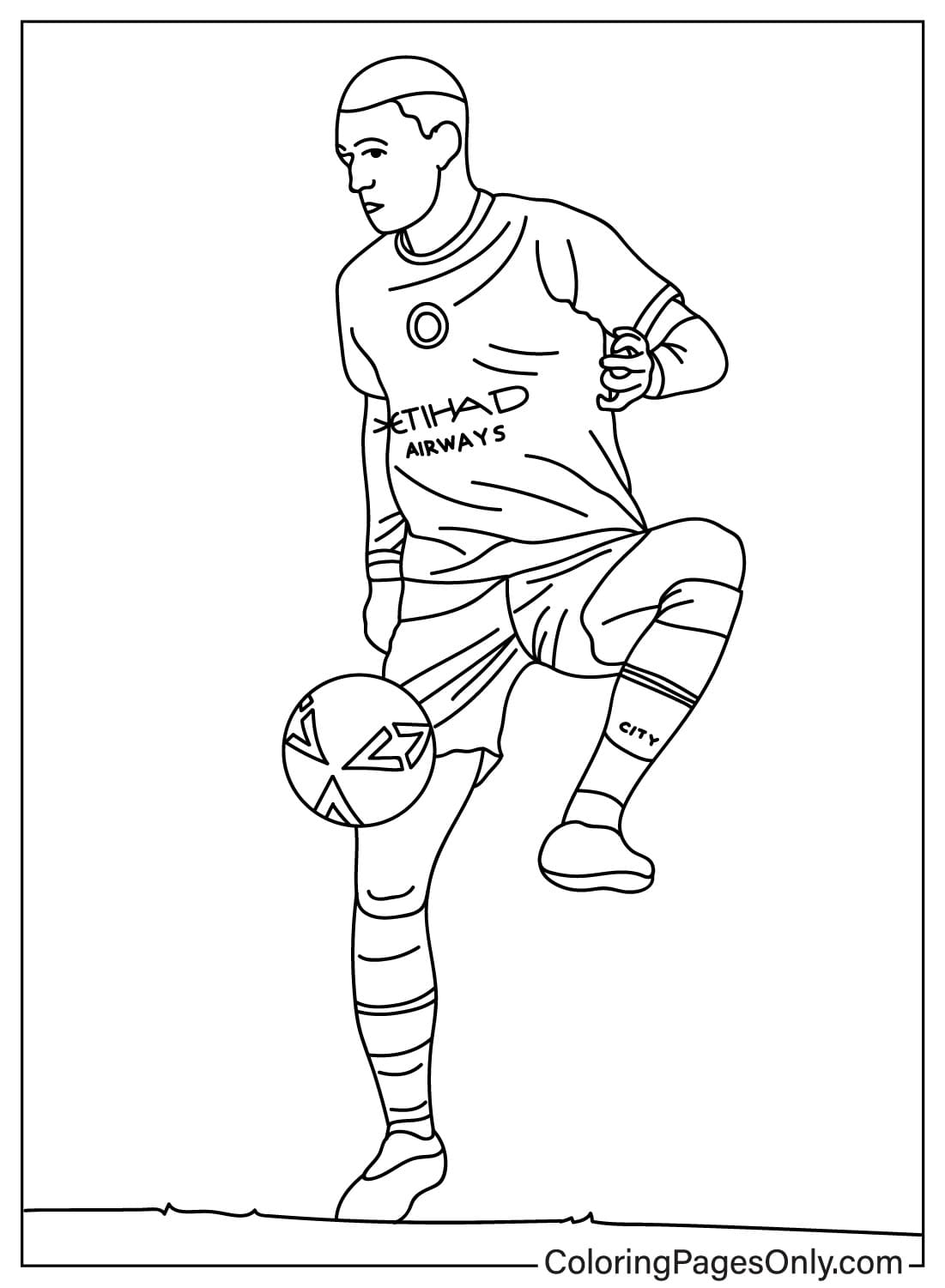 Раскраска Фил Фоден «Играть в футбол» от Фила Фодена