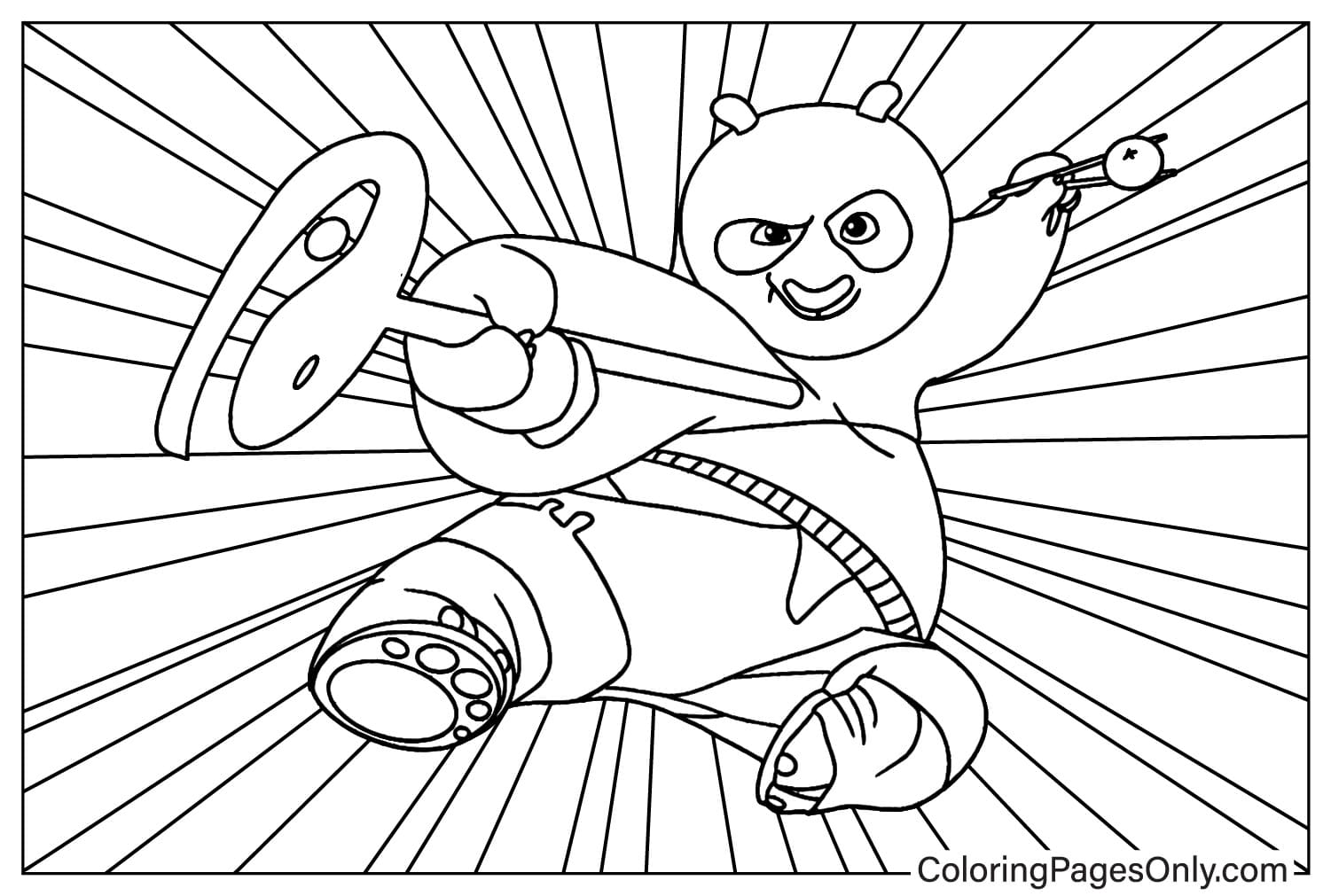 Po do Kung Fu Panda 4 páginas coloridas do Kung Fu Panda