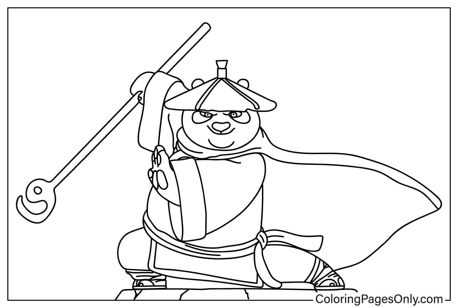 Página para colorir Po do Kung Fu Panda 4 do Kung Fu Panda