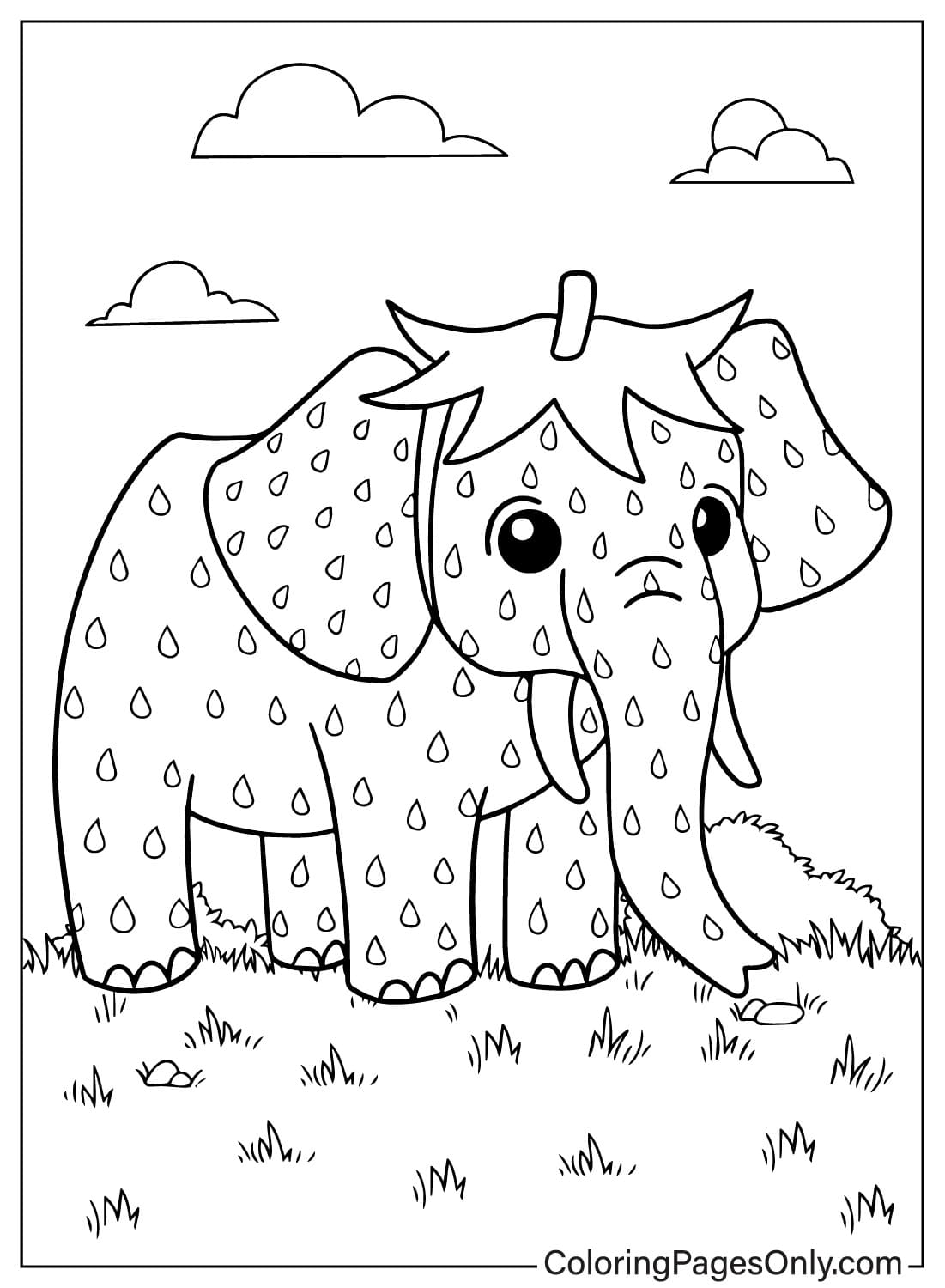 Página para colorear de meme popular de Strawberry Elephant