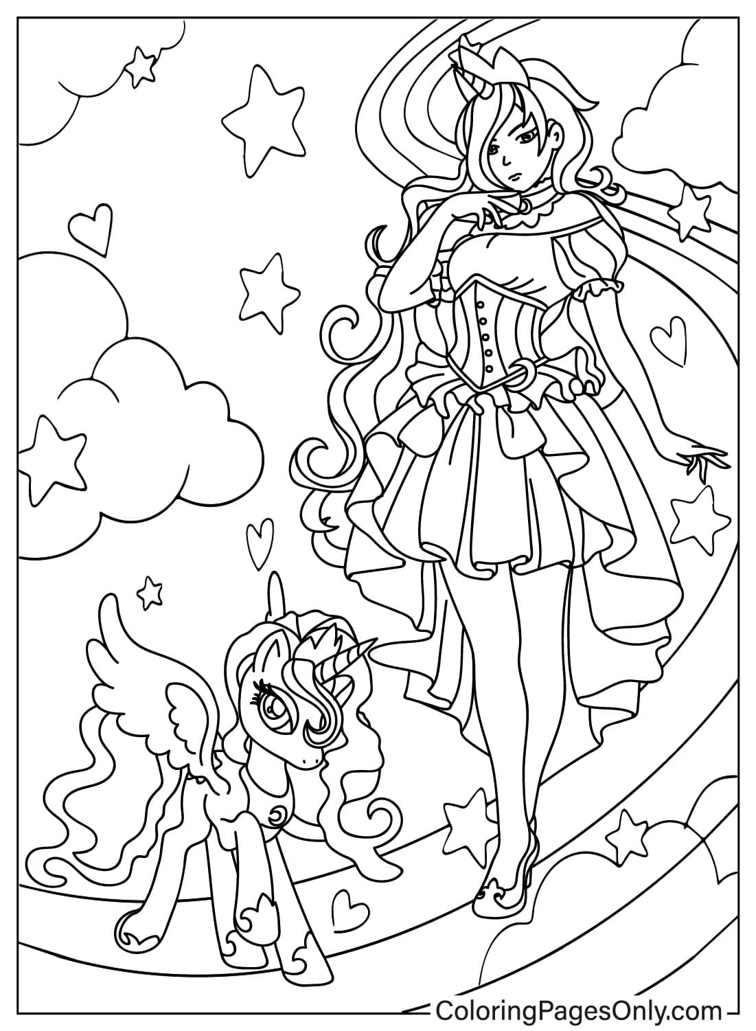 Libro para colorear Princesa Luna de la Princesa Luna