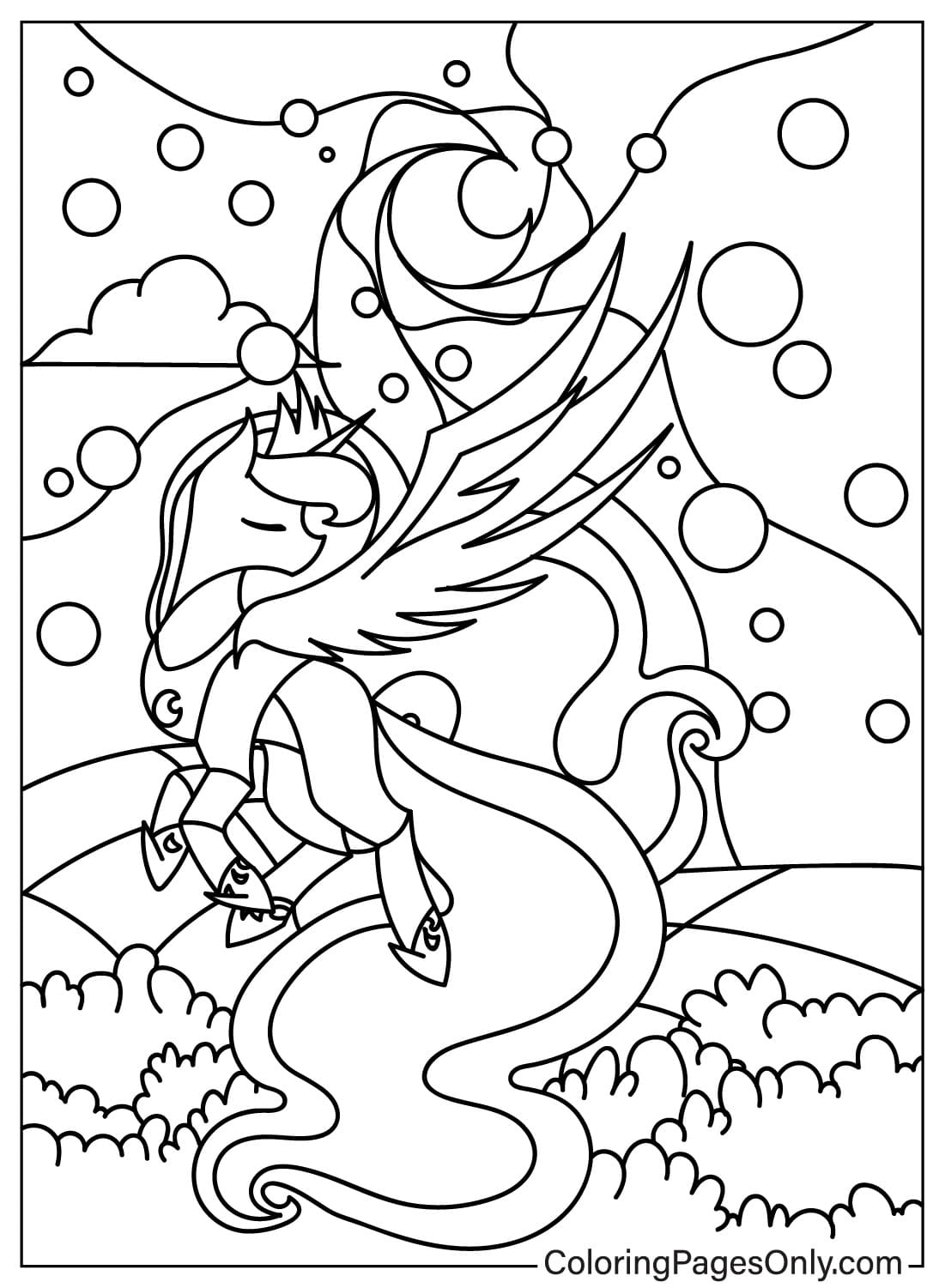 Dibujo para colorear de la Princesa Luna para imprimir de la Princesa Luna