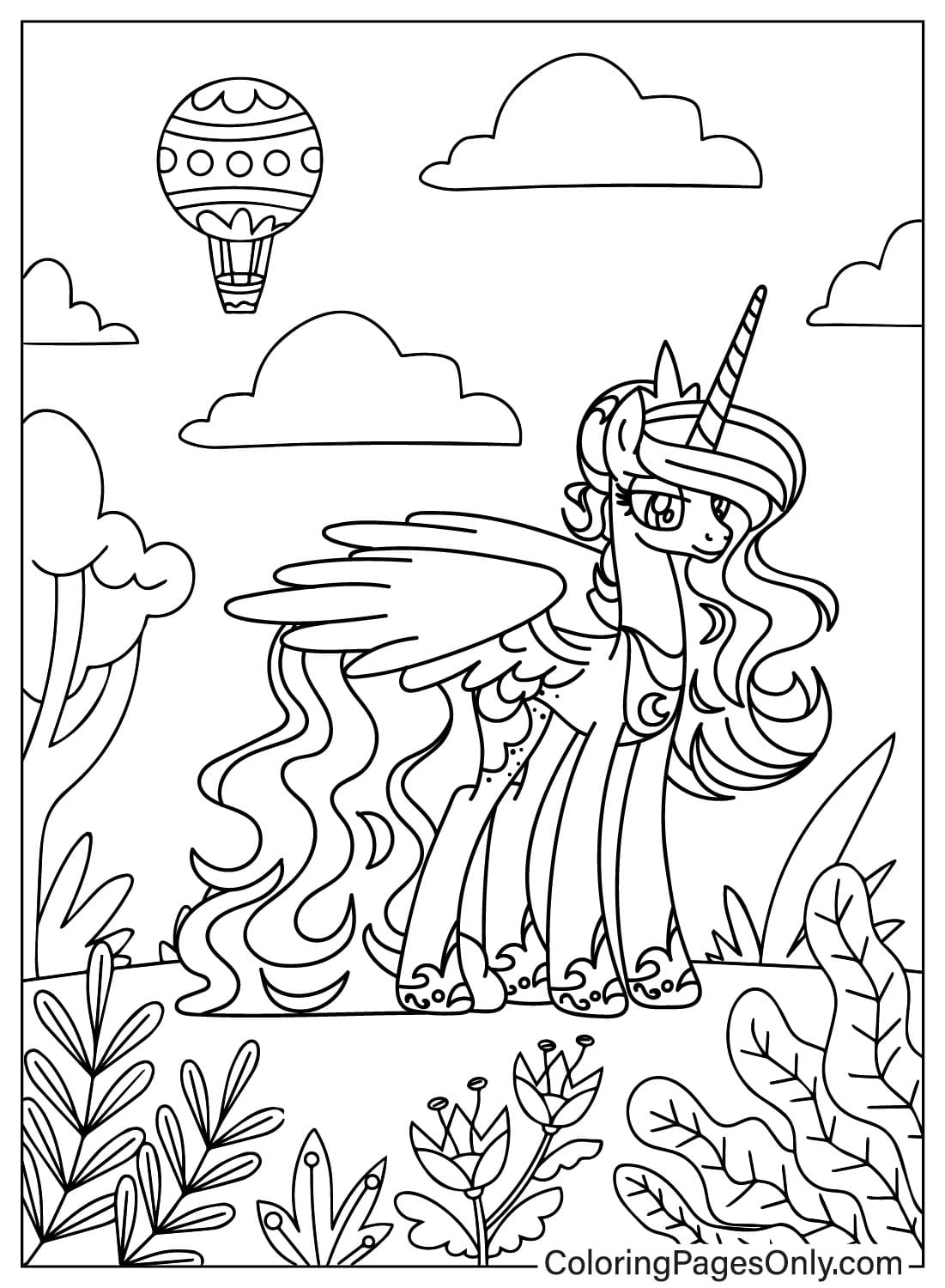 Princess Luna in The Forest Coloring Sheet from Princess Luna