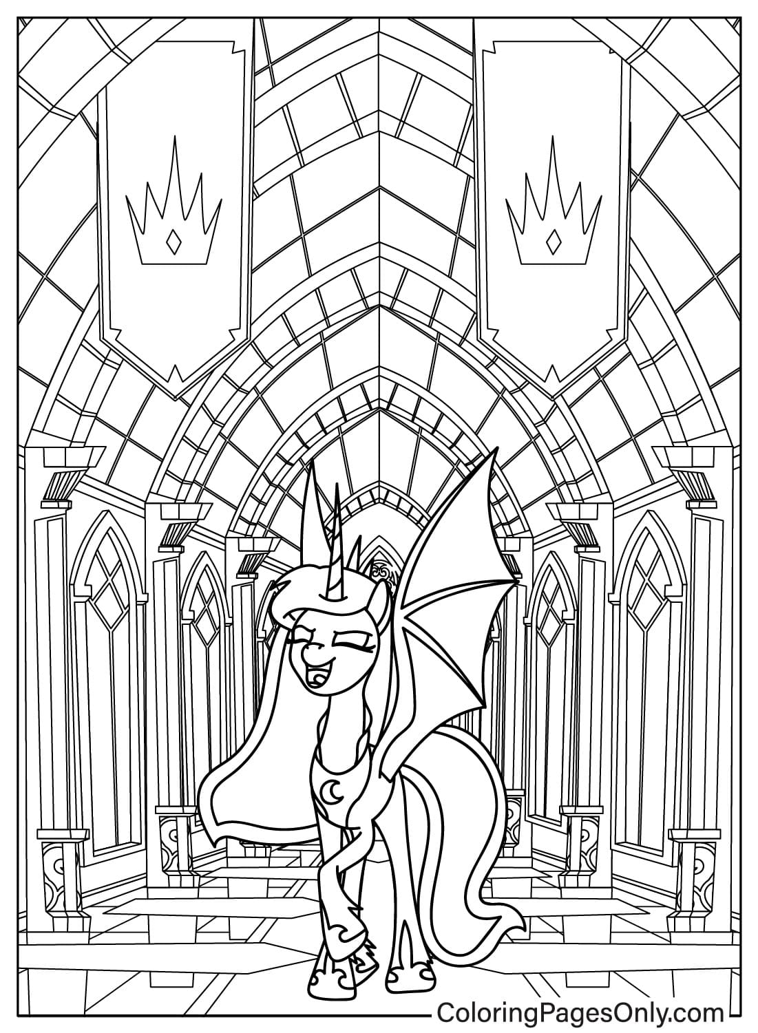 Princess Luna in the Palace Coloring Sheet from Princess Luna