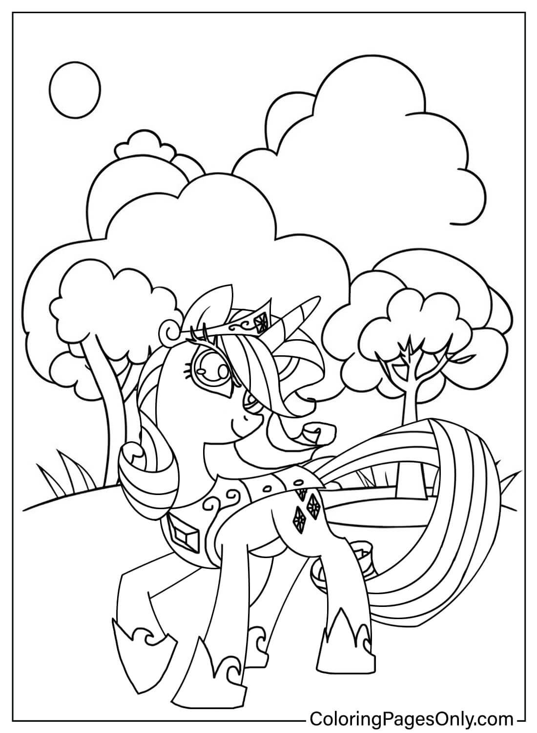 Página para colorir da Princesa Rarity grátis em Rarity