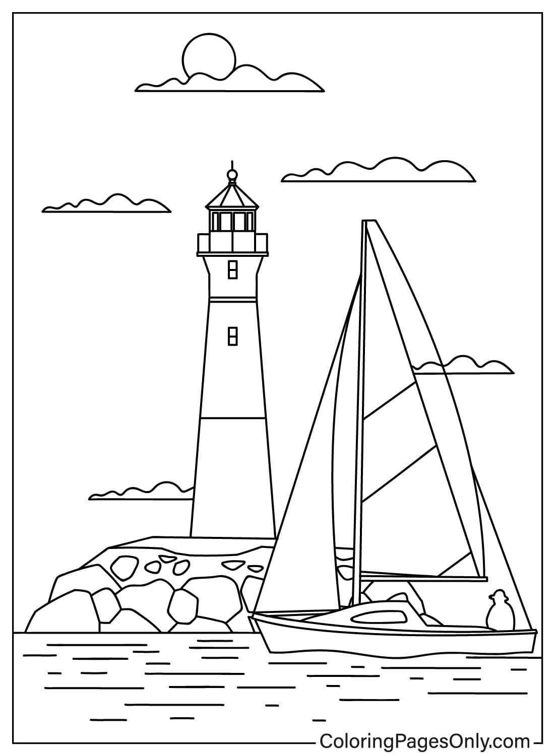 Распечатать раскраску Маяк от Lighthouse