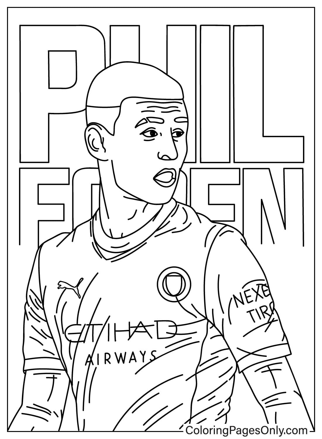 Imprimir página para colorear de Phil Foden de Phil Foden