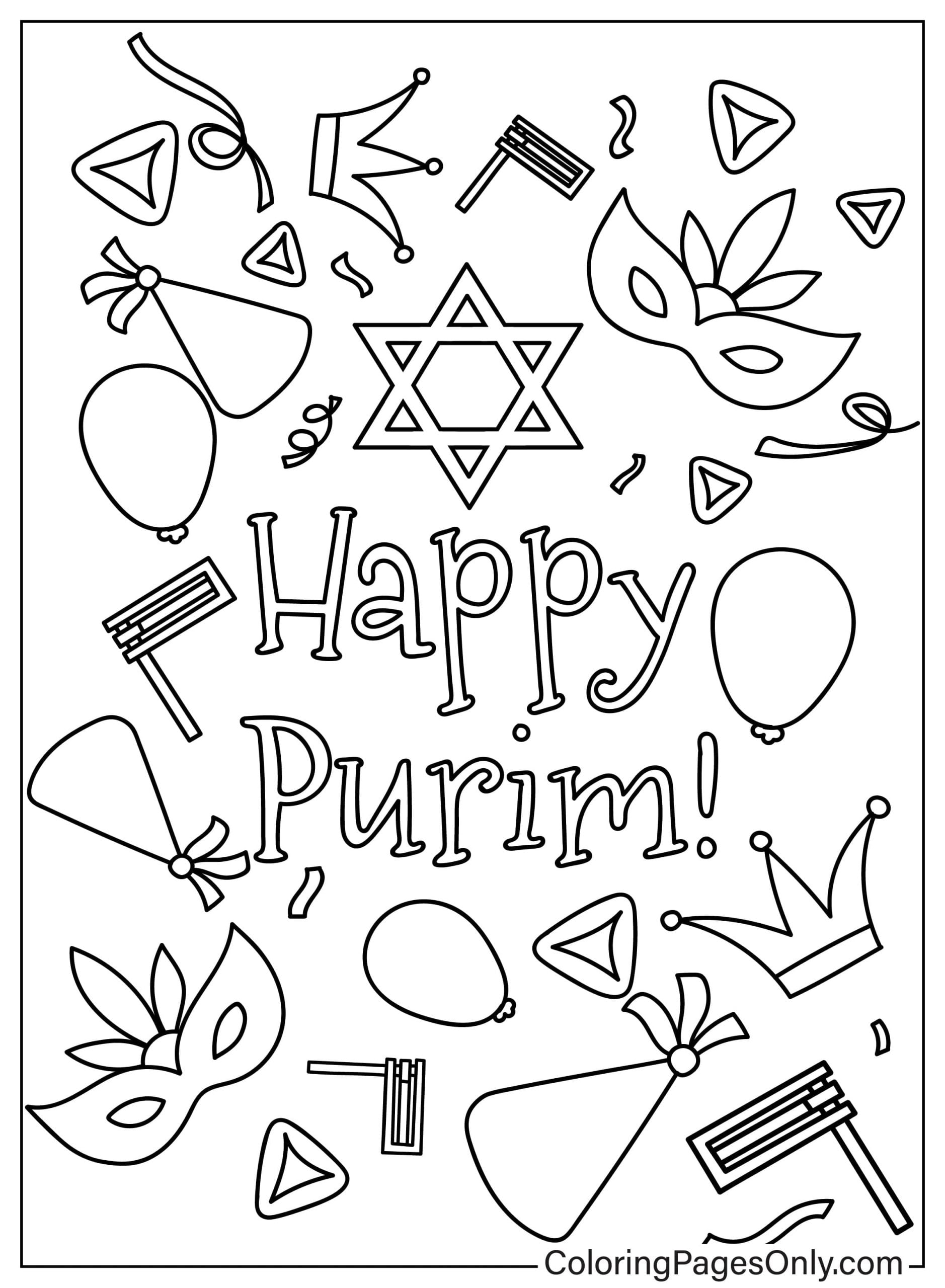 Purim-Malvorlage von Purim