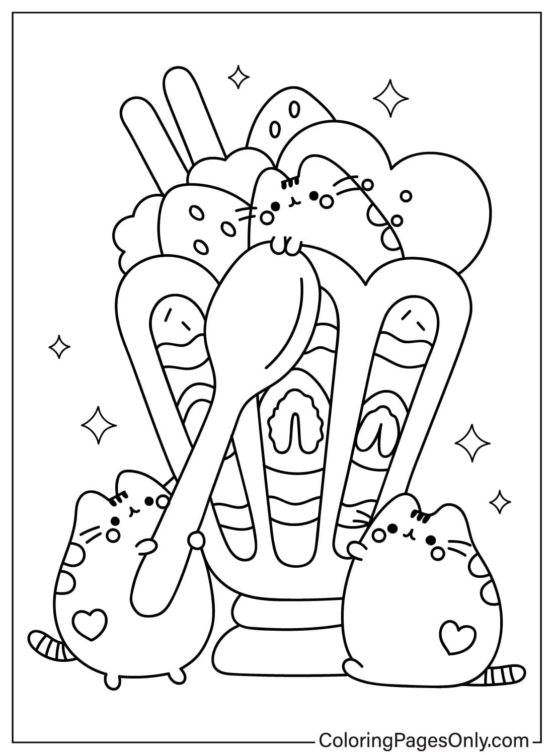 Pusheen Ice Cream Coloring Pusheen Ice Cream Coloring