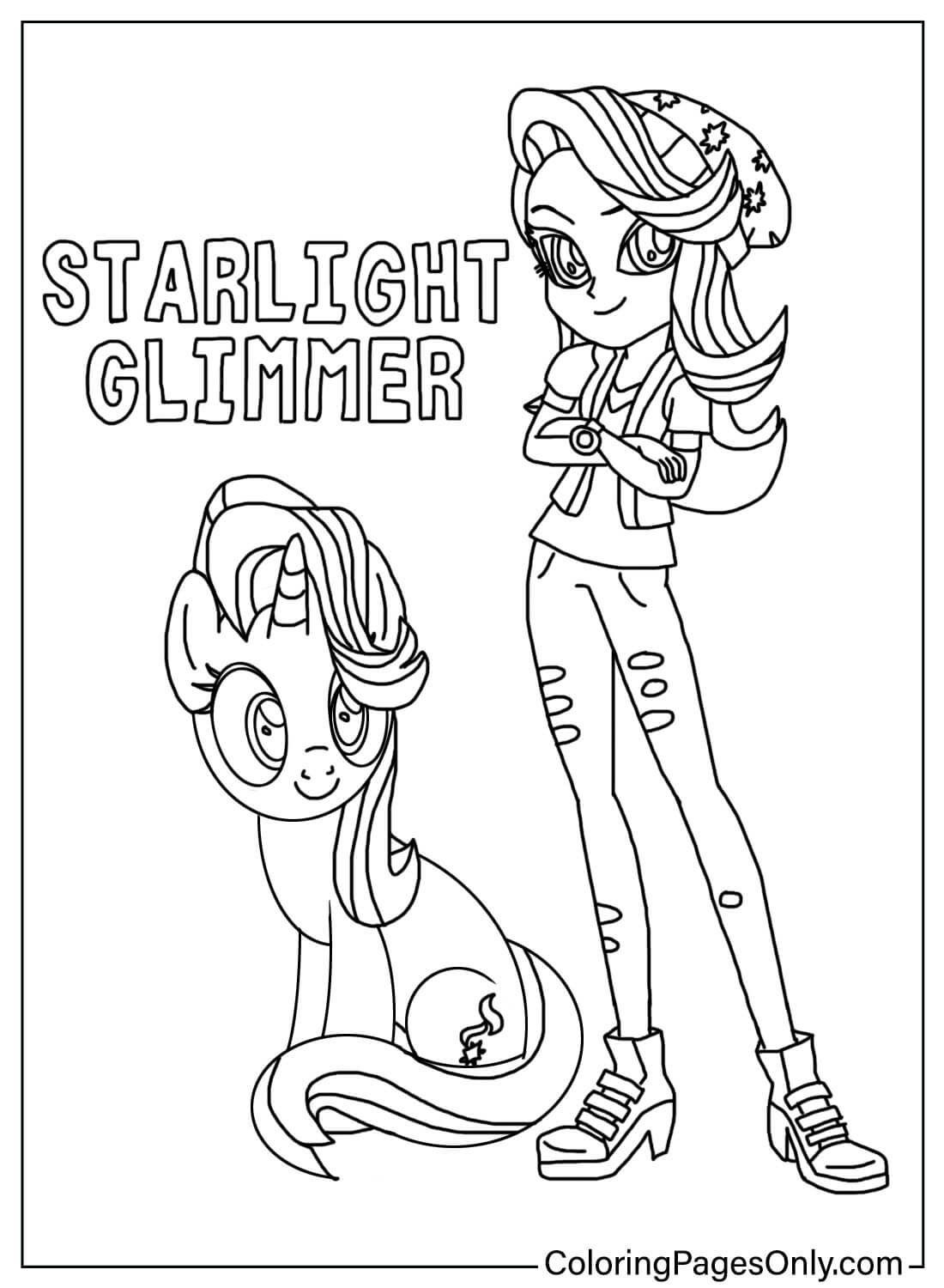 Starlight Glimmer Human and Pony Coloring Page from Starlight Glimmer
