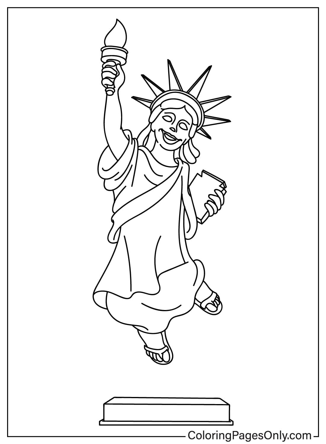 Pagina da colorare Statua della Libertà JPG