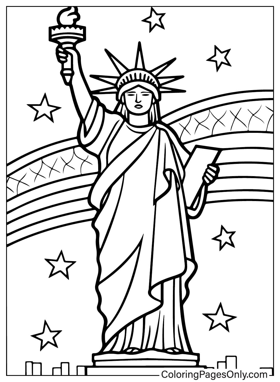 Página para colorear de la Estatua de la Libertad de Estatua de la Libertad